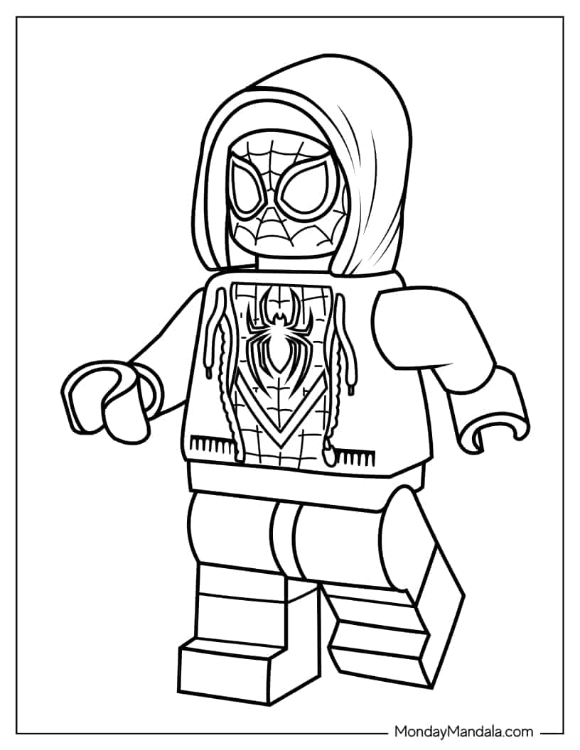 Lego Miles Morales Spider-Man Coloring In coloring page