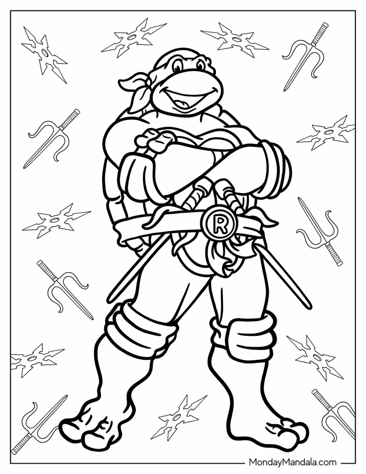 Ninja Turtles Coloring Page Of Detailed Rafael coloring page