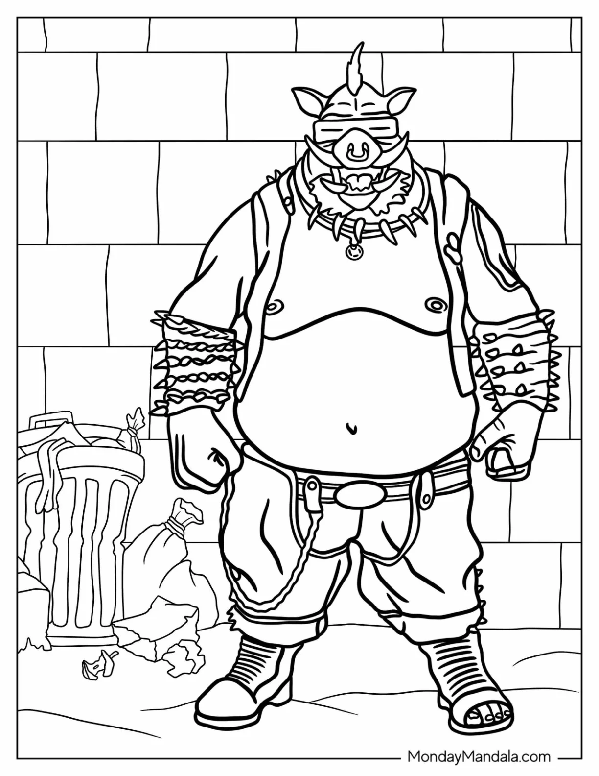 Ninja Turtles Coloring Page Of Scary Bepop coloring page