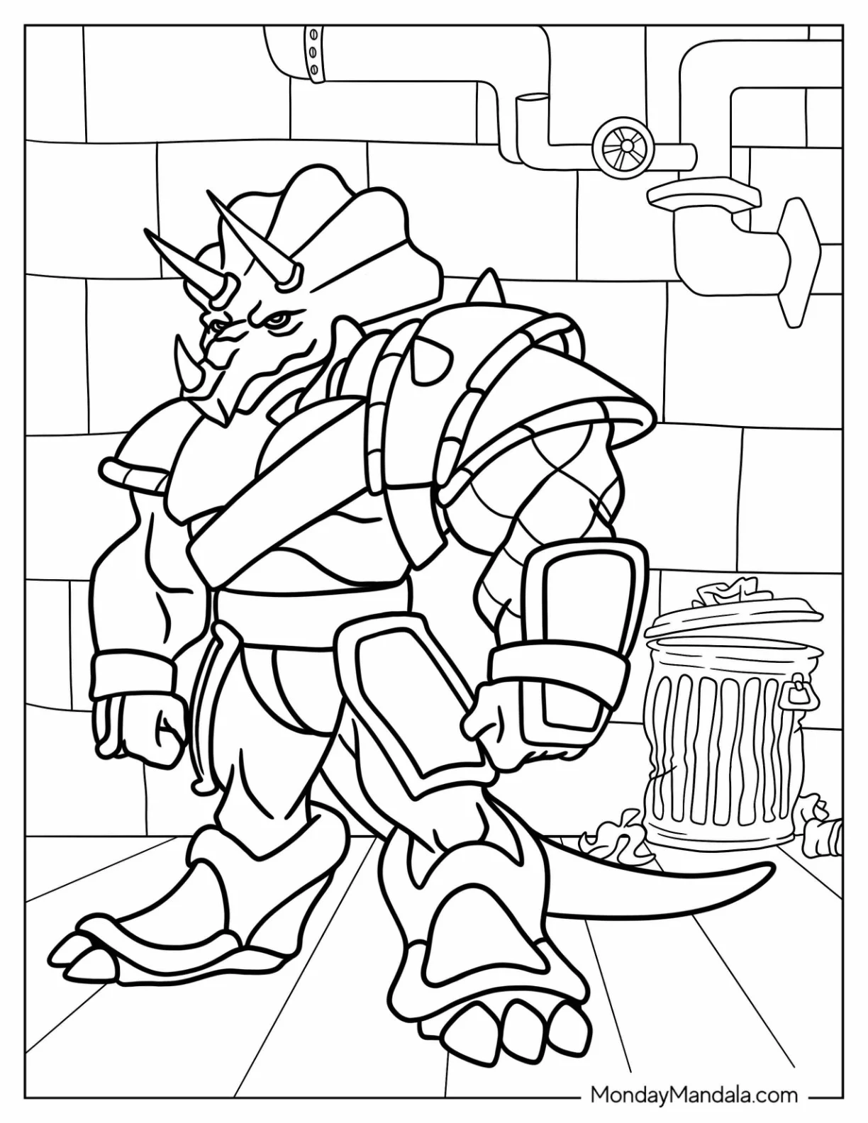 Ninja Turtles Coloring Page Of Simple Traximus coloring page