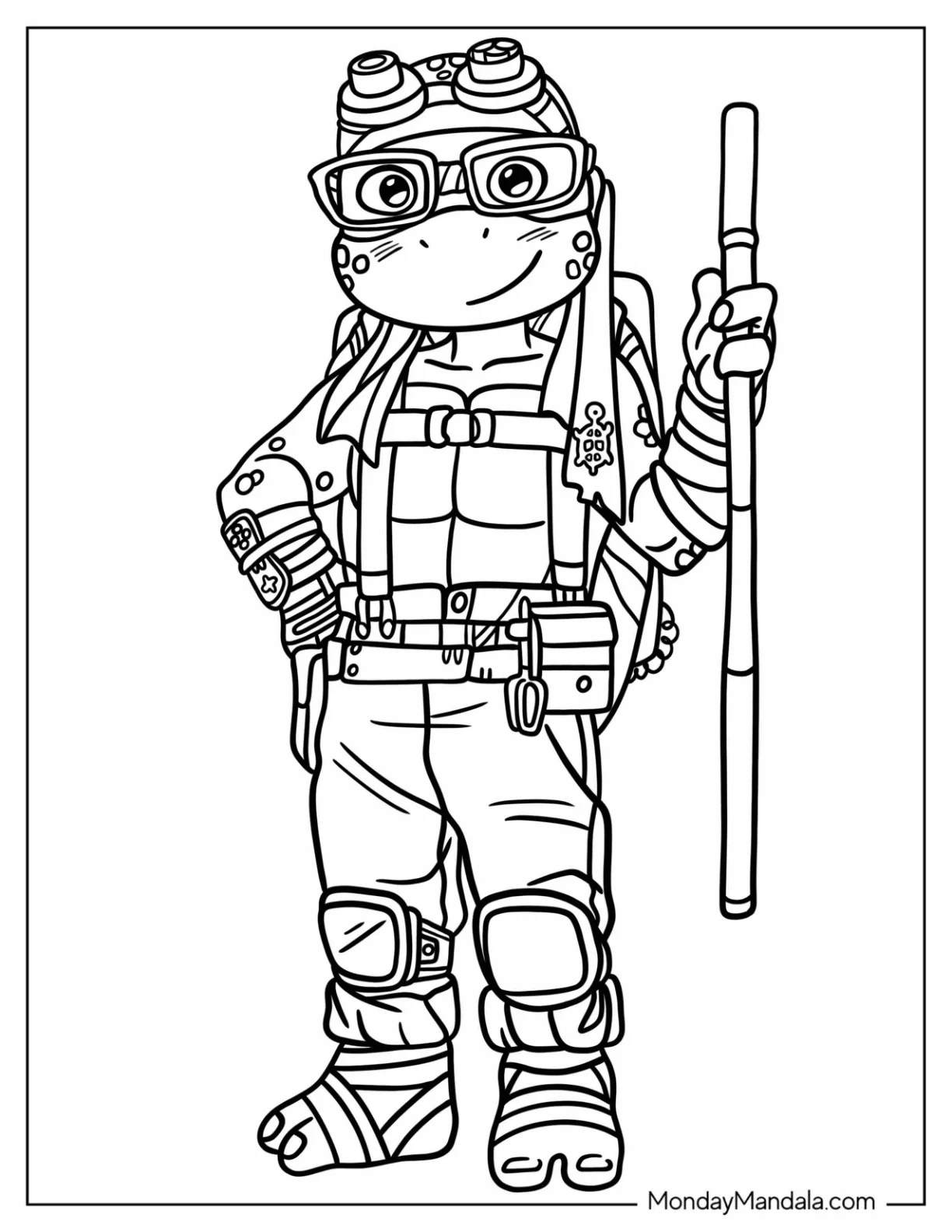 Ninja Turtles Coloring Page Of Young Donatello Smiling coloring page