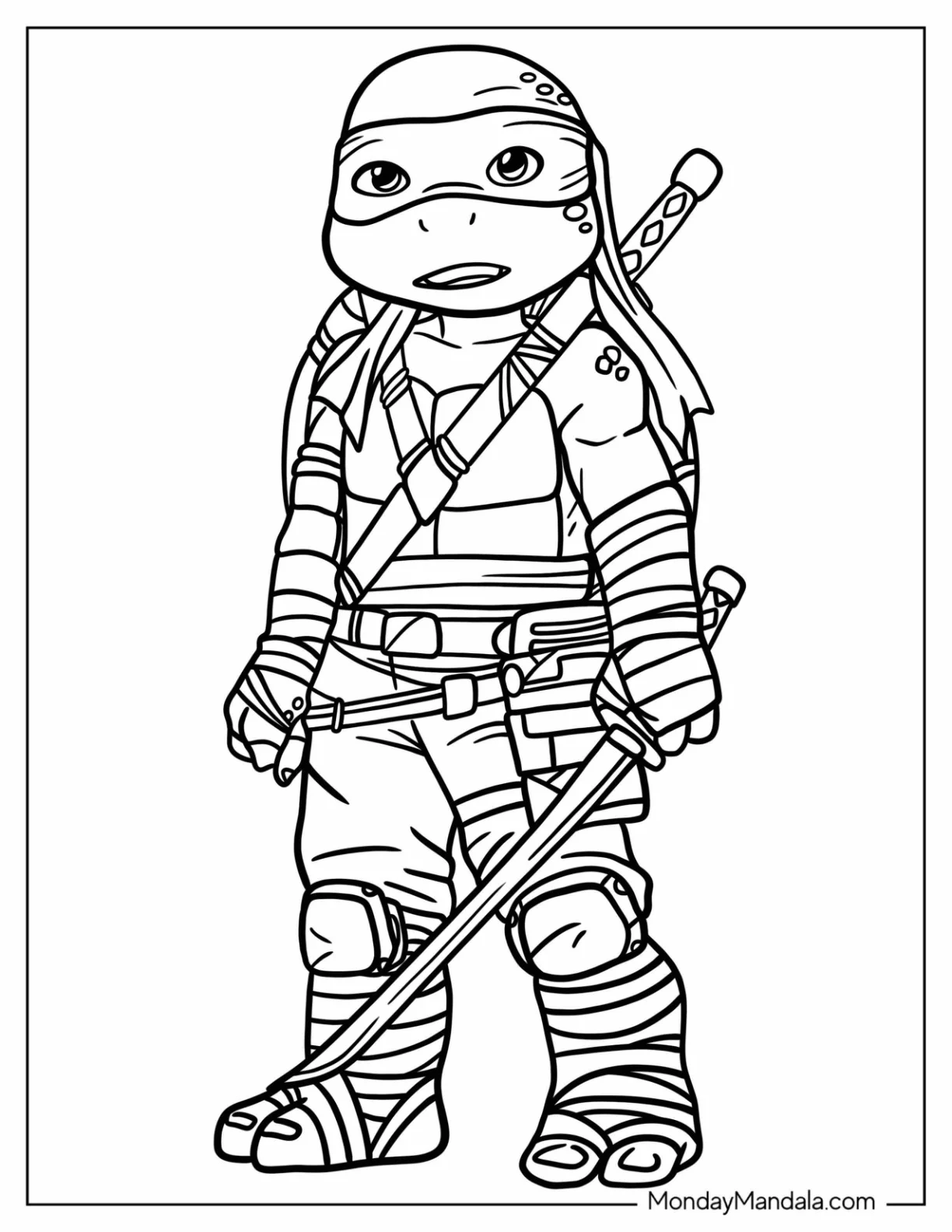 Ninja Turtles Coloring Page Of Young Leonardo coloring page