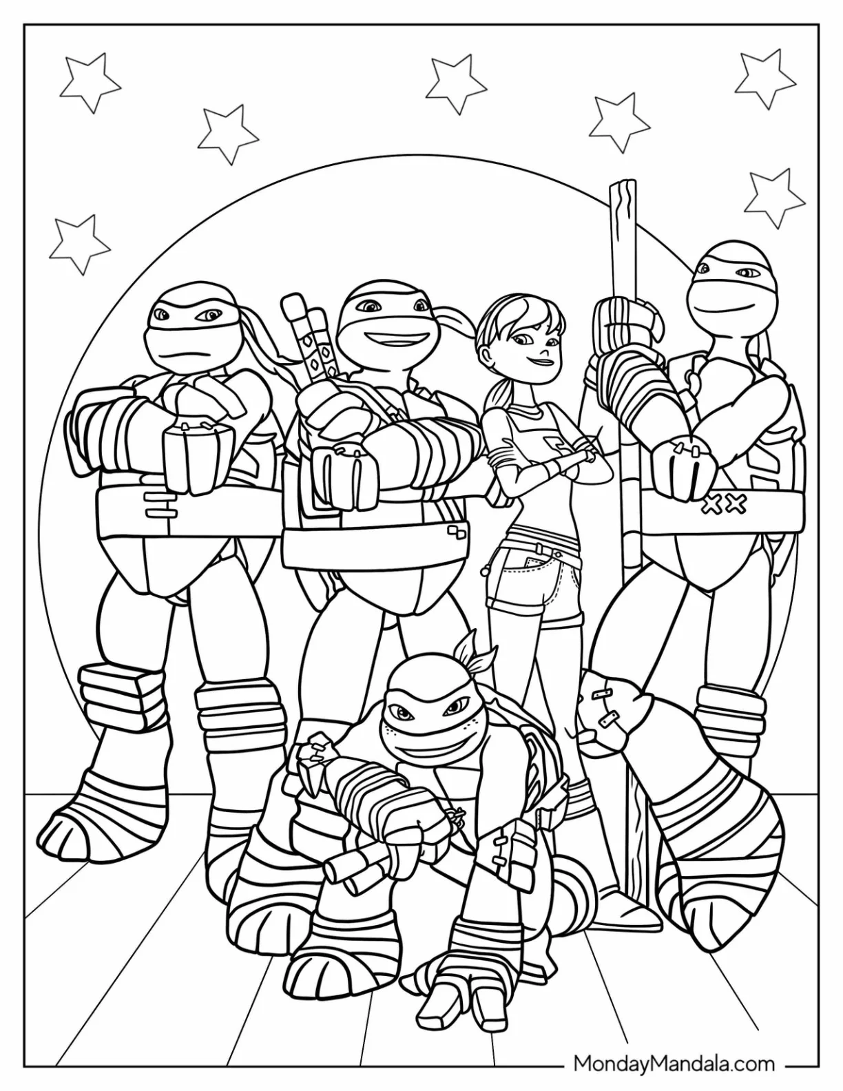 Simple Teenage Mutant Ninja Turtles Coloring Page coloring page