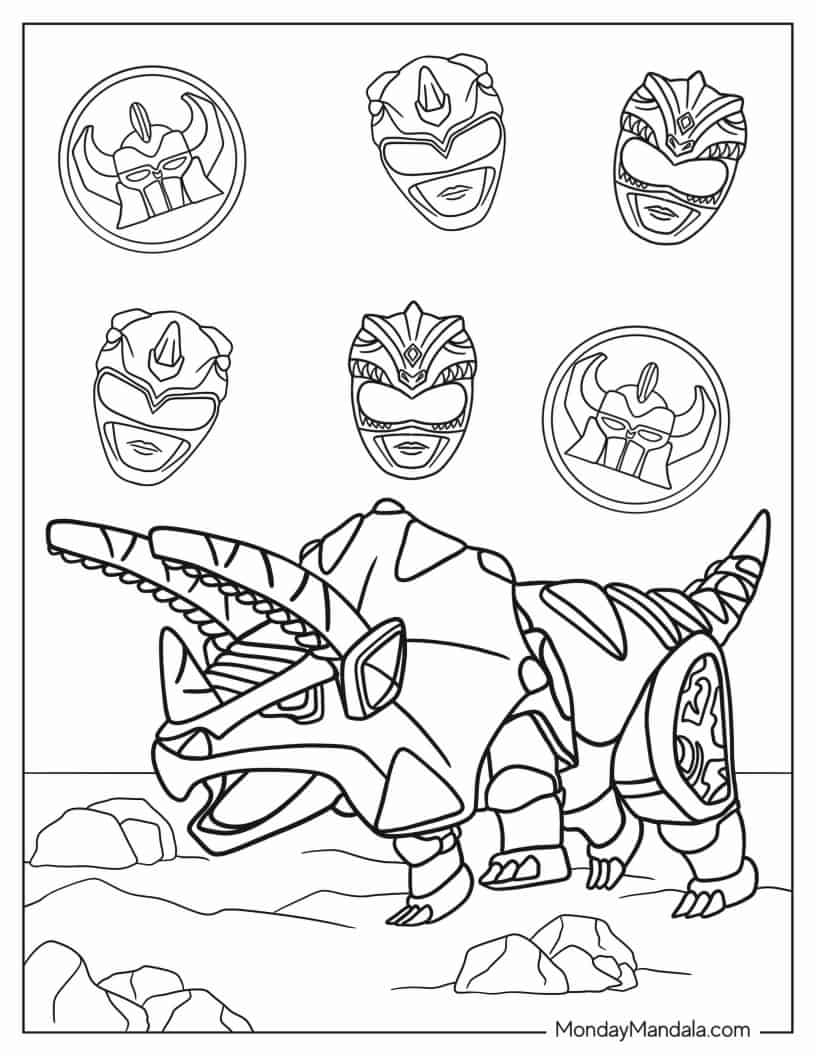 Tricerazord Coloring In For Kids coloring page