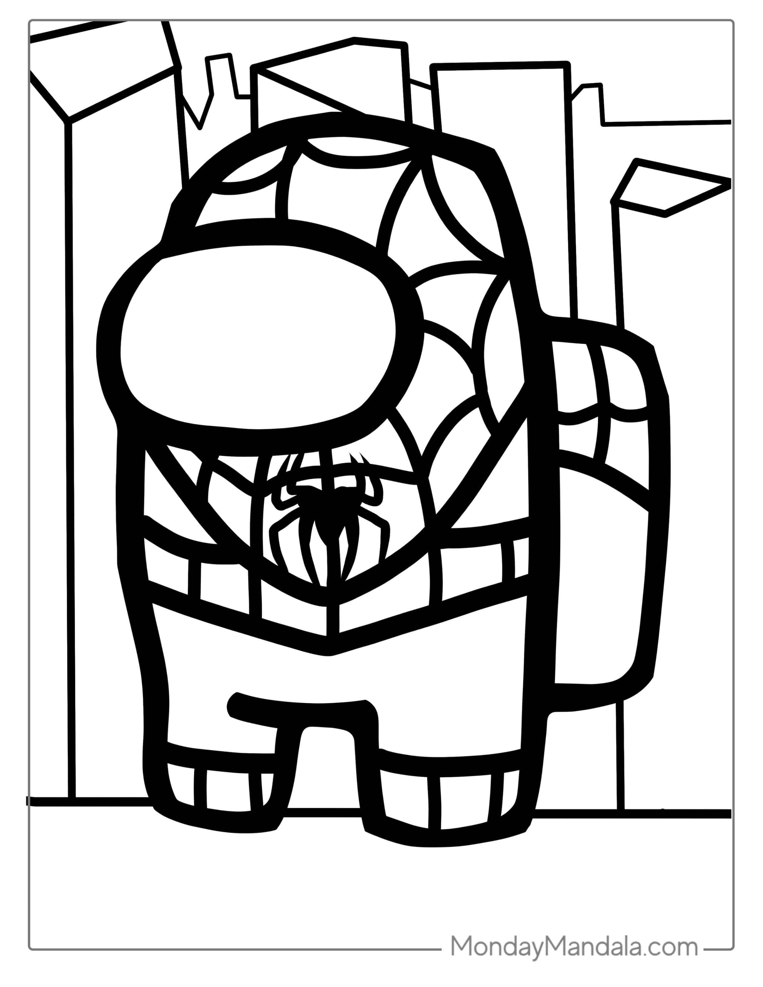 Among Us Spider-Man Coloring Picture For Kids coloring page