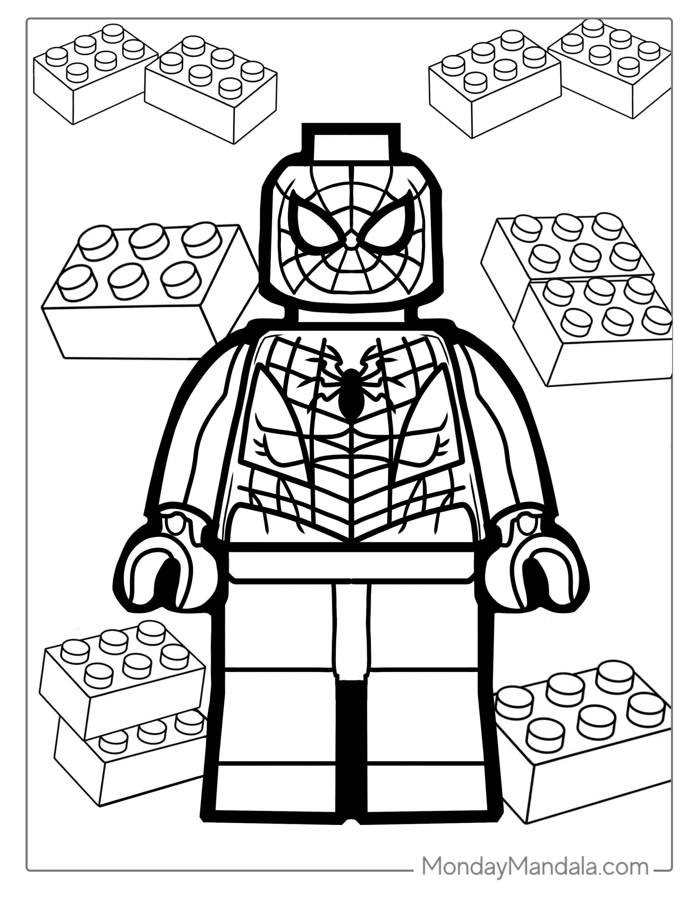 Easy Lego Spider-Man For Preschoolers coloring page