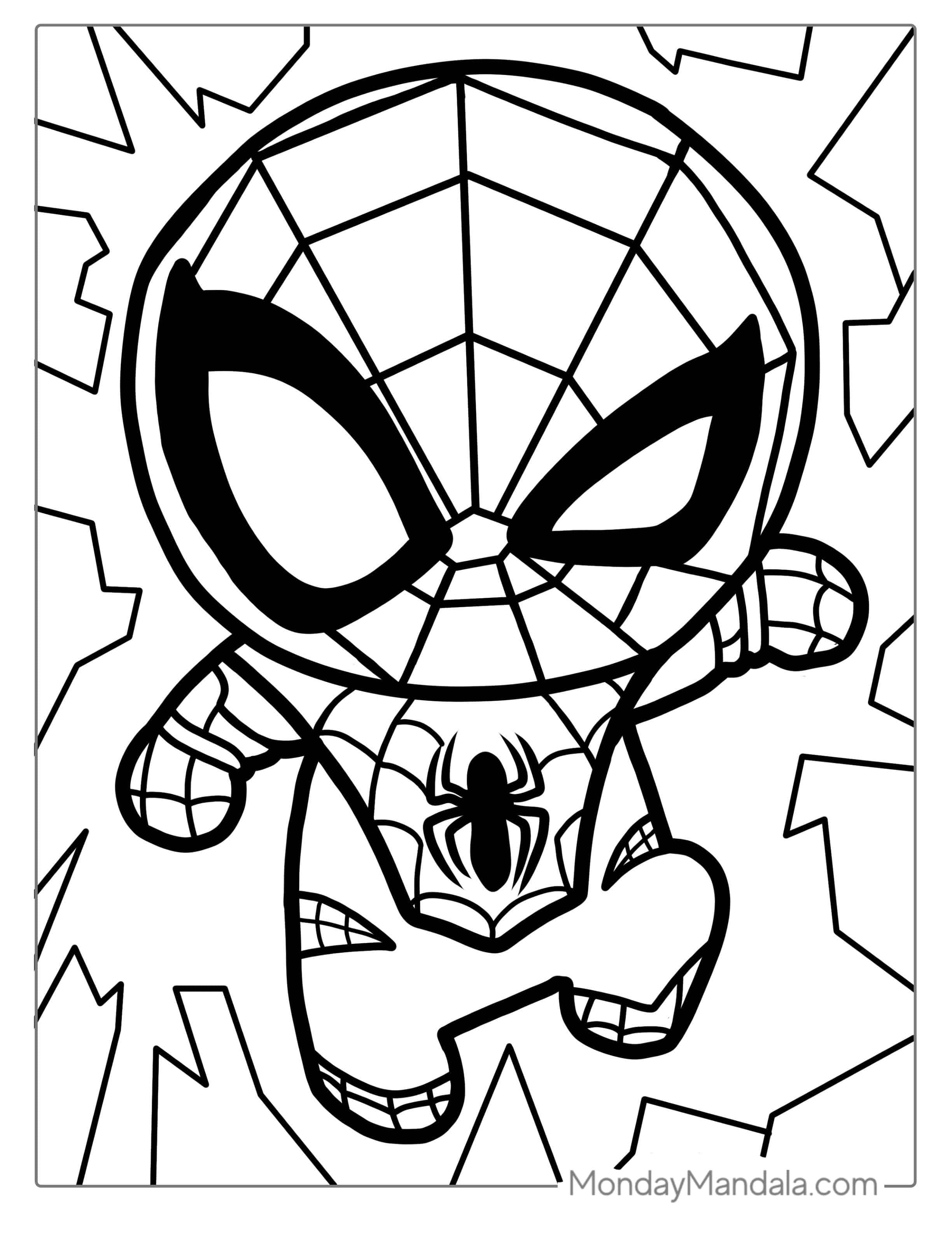 Easy Spider-Man Coloring For Kids(1) coloring page