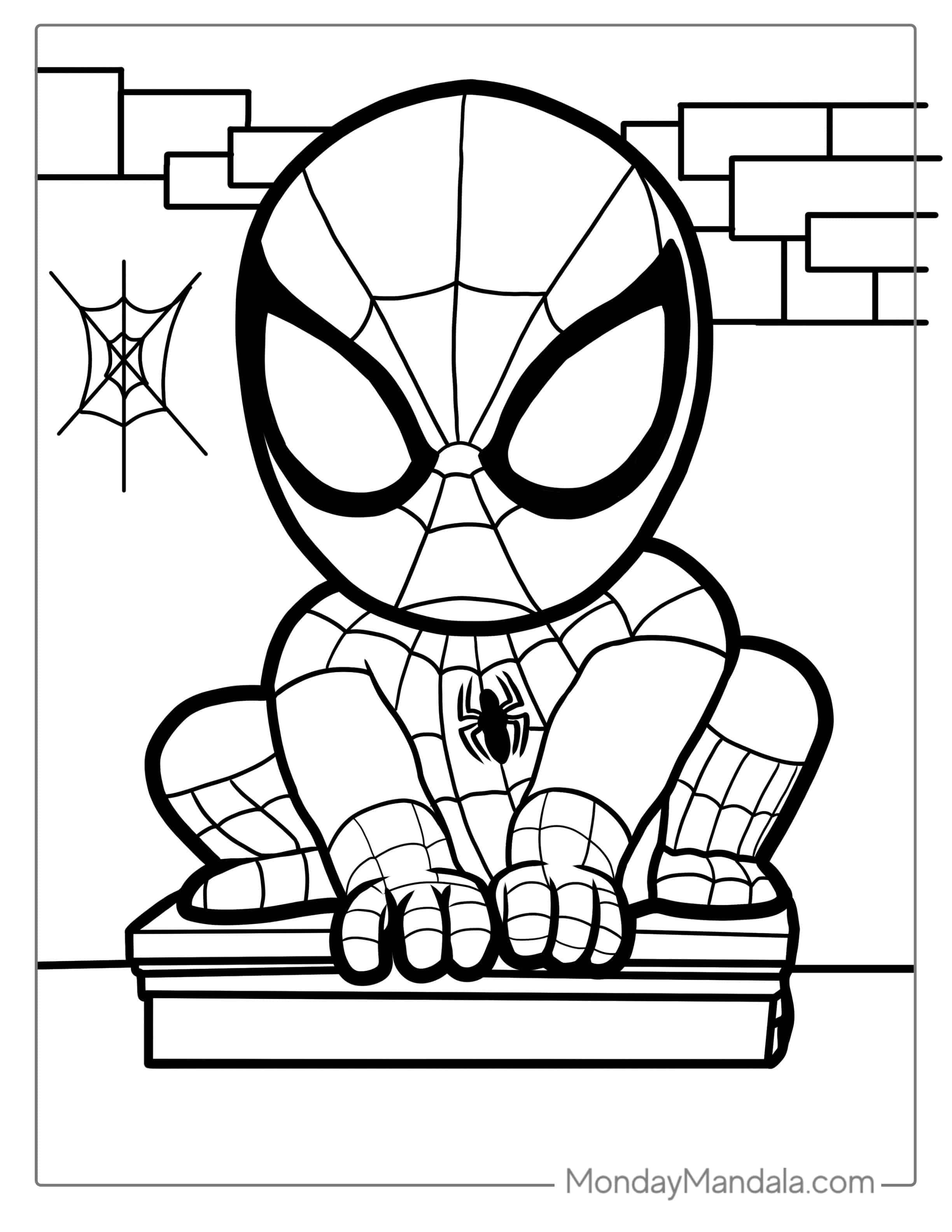 Easy Spider-Man Coloring For Kids coloring page