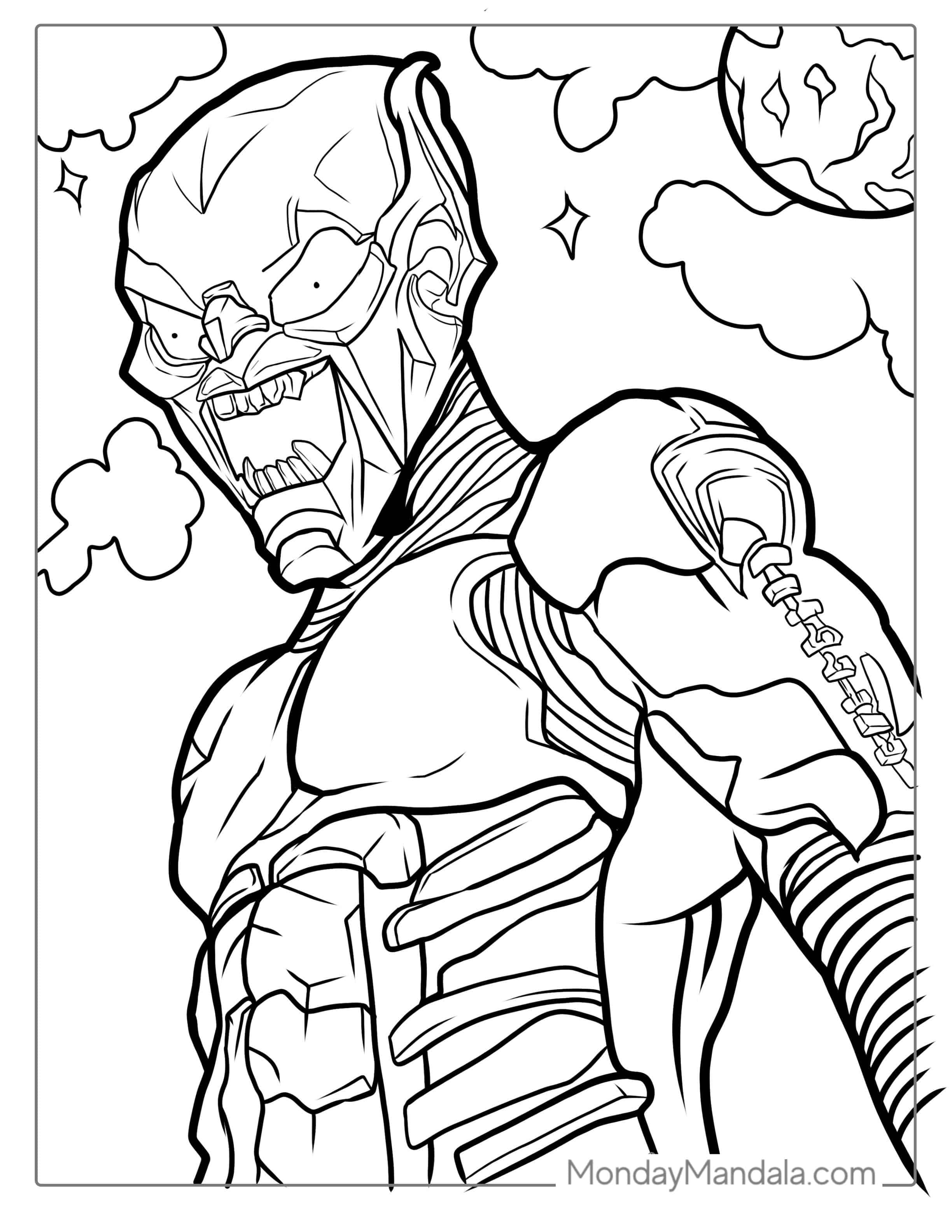 Green Goblin Spider-Man Coloring Page coloring page