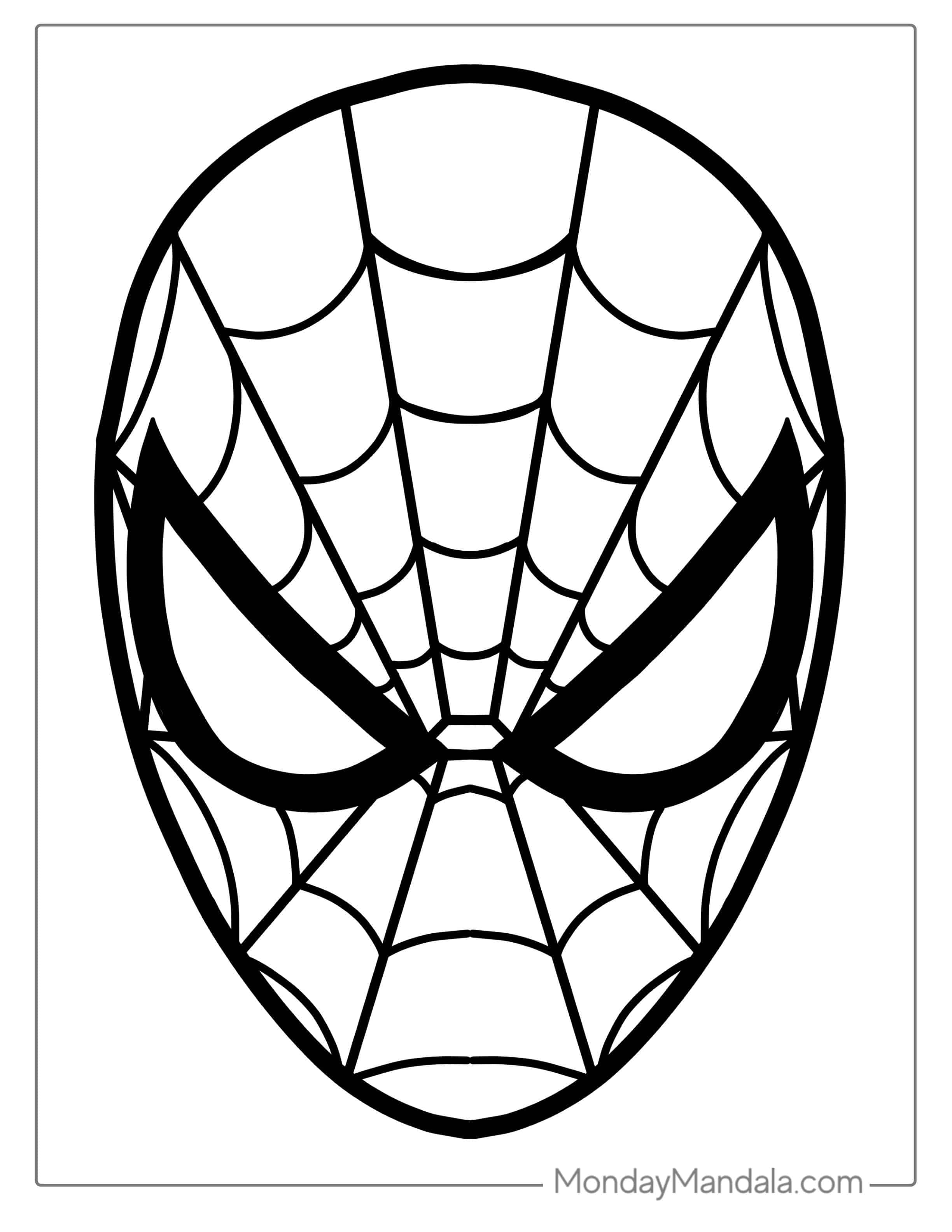 Simple Spider-Man Face To Color coloring page