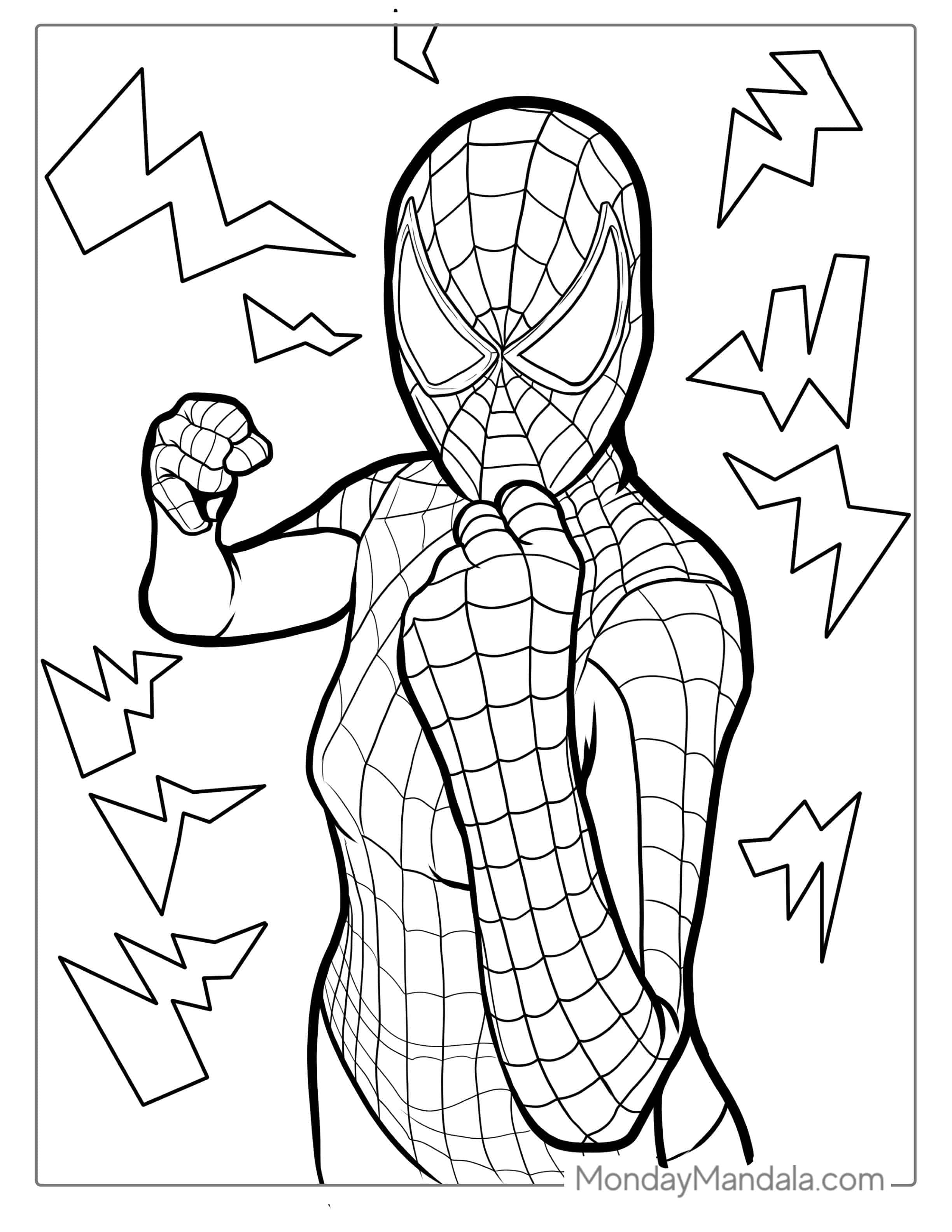 Spider-Man In Web Suit To Color coloring page