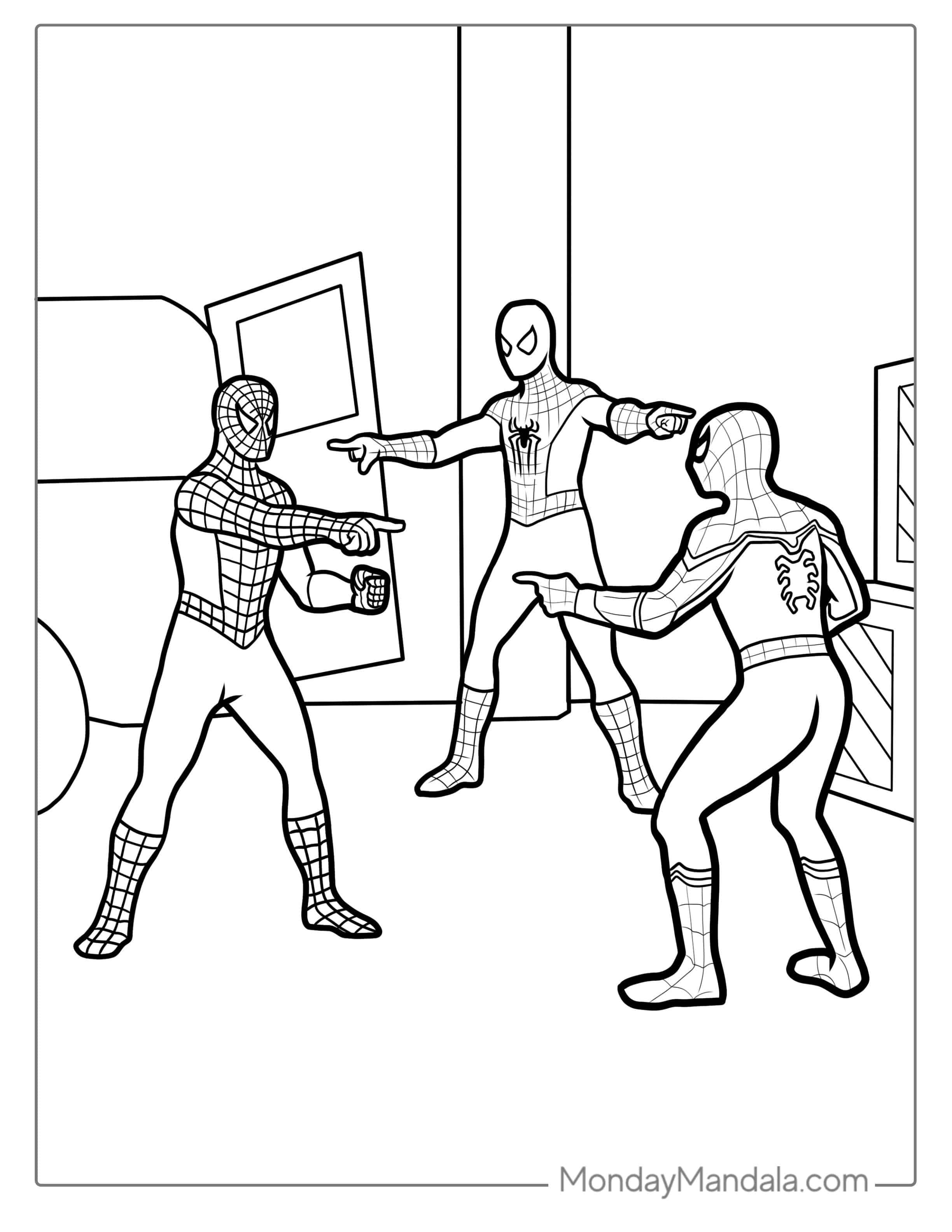 Spider-Man Pointing Meme Coloring Sheet coloring page — printable line art