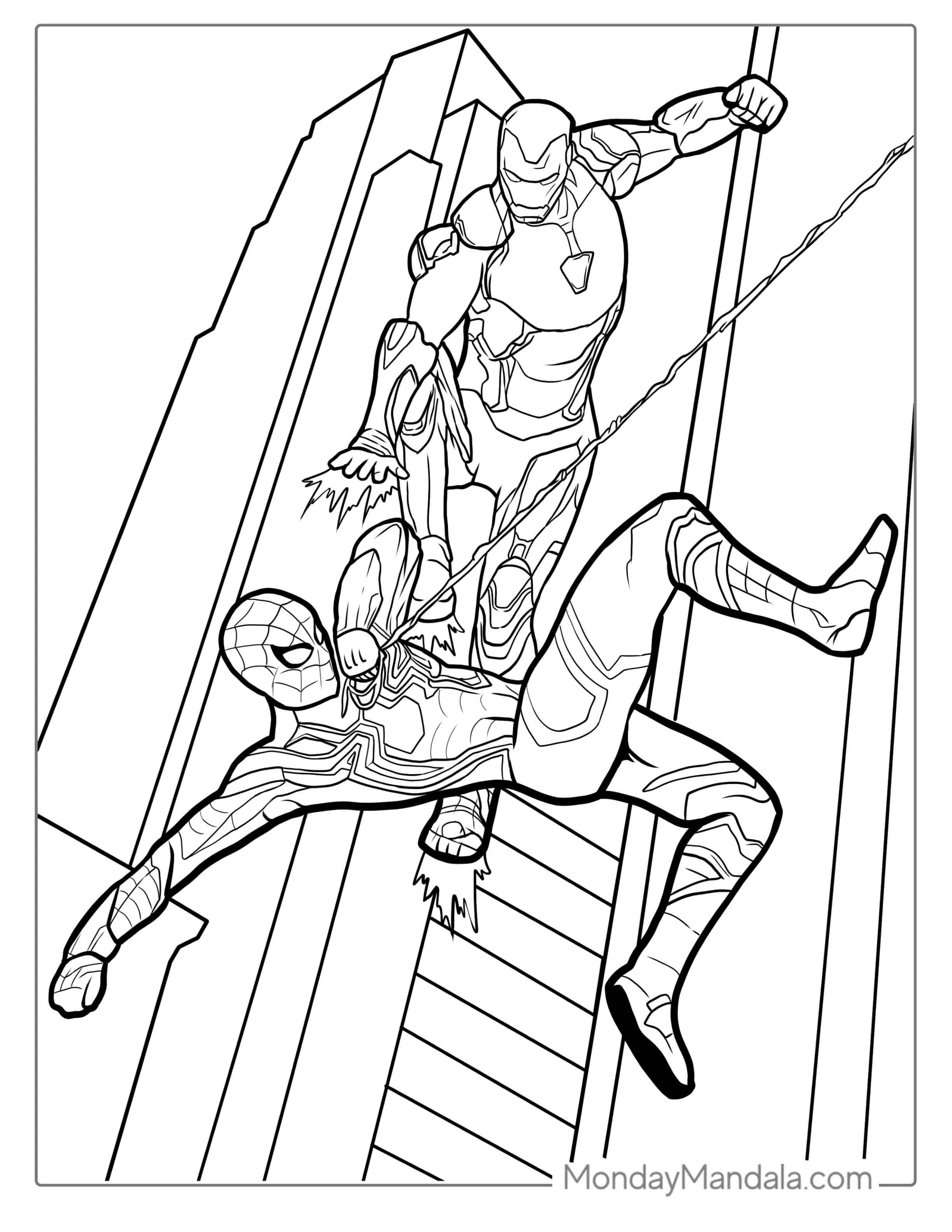 Spider-Man Vs Iron Man Coloring Page coloring page