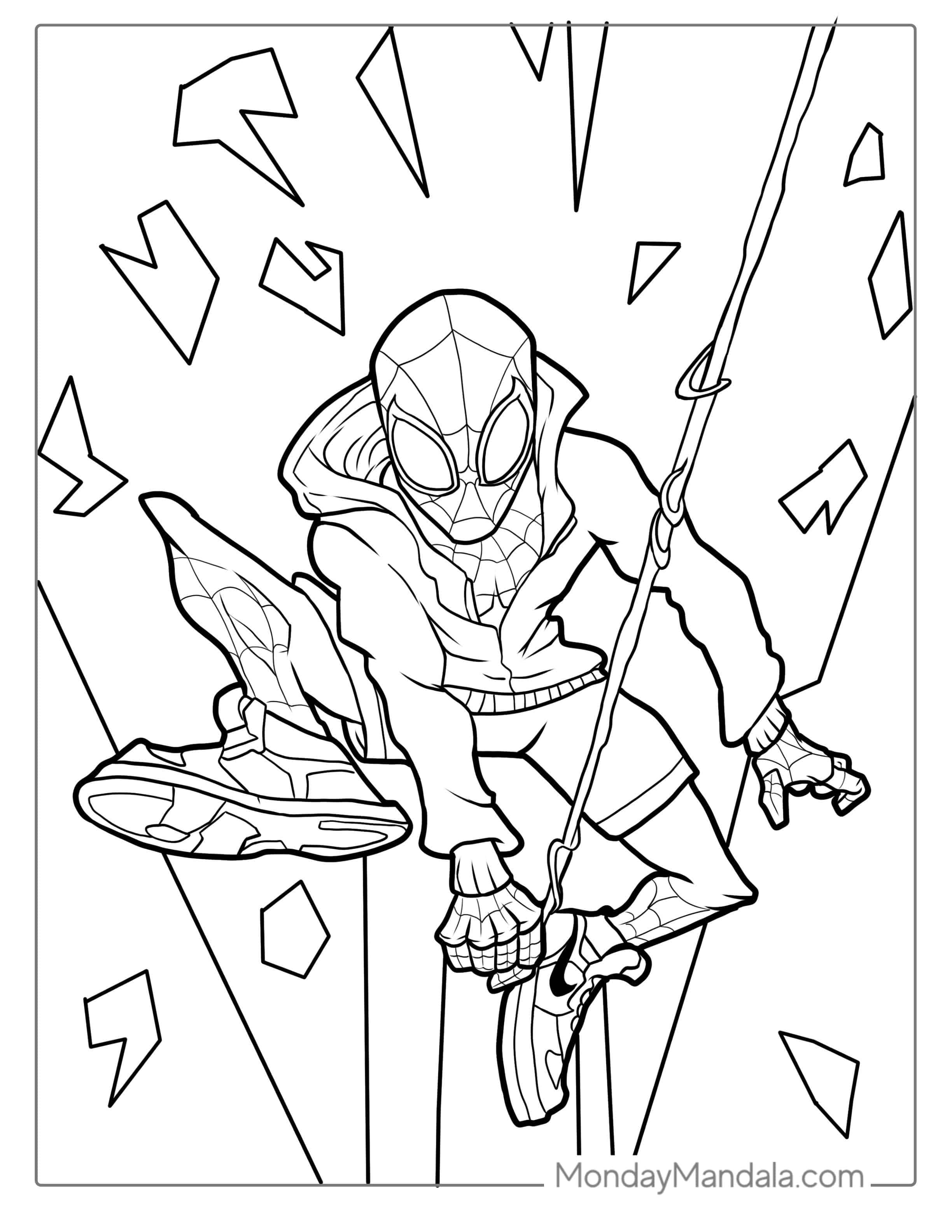 Spider-Verse Spider-Man With Web Shooter coloring page
