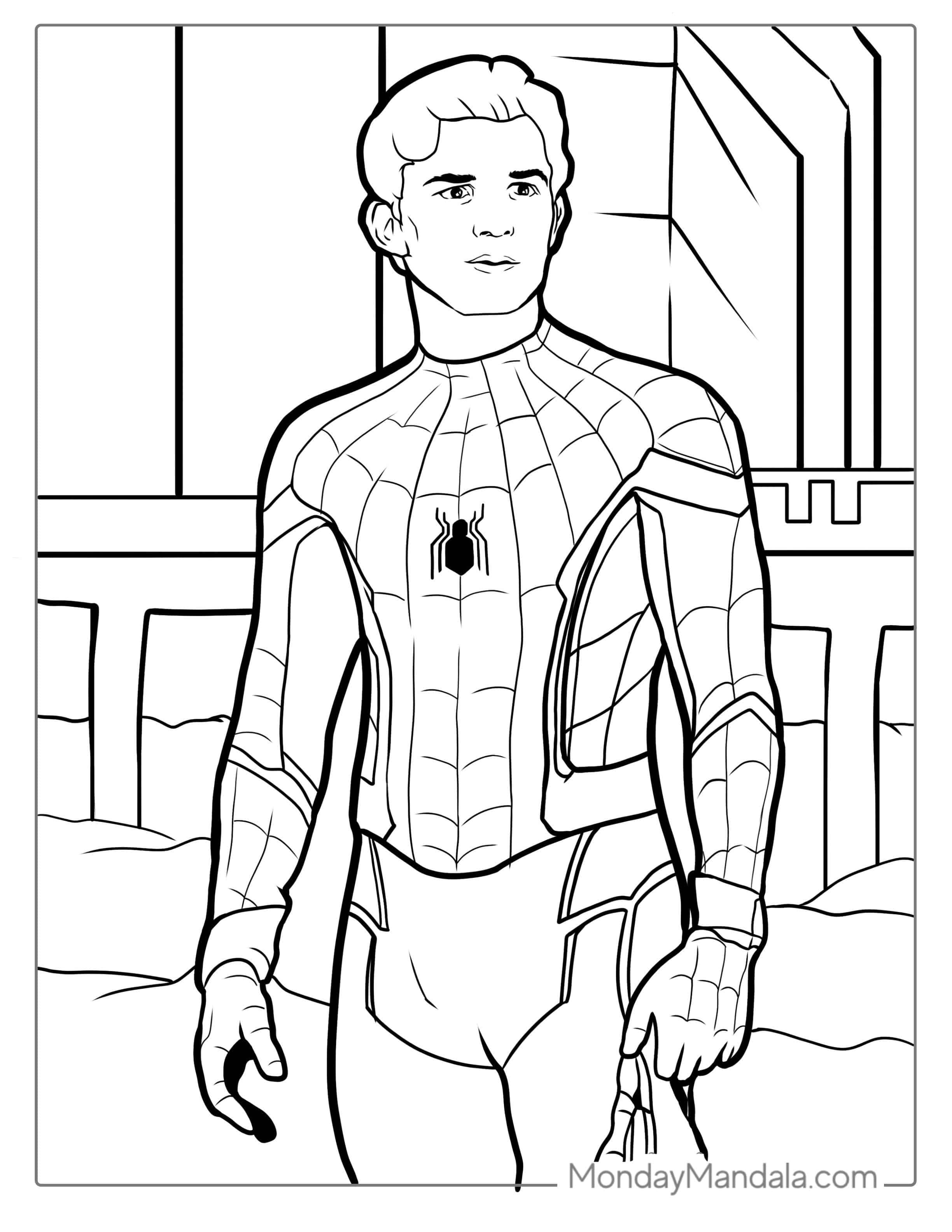 Tom Holland As Peter Parker To Color coloring page