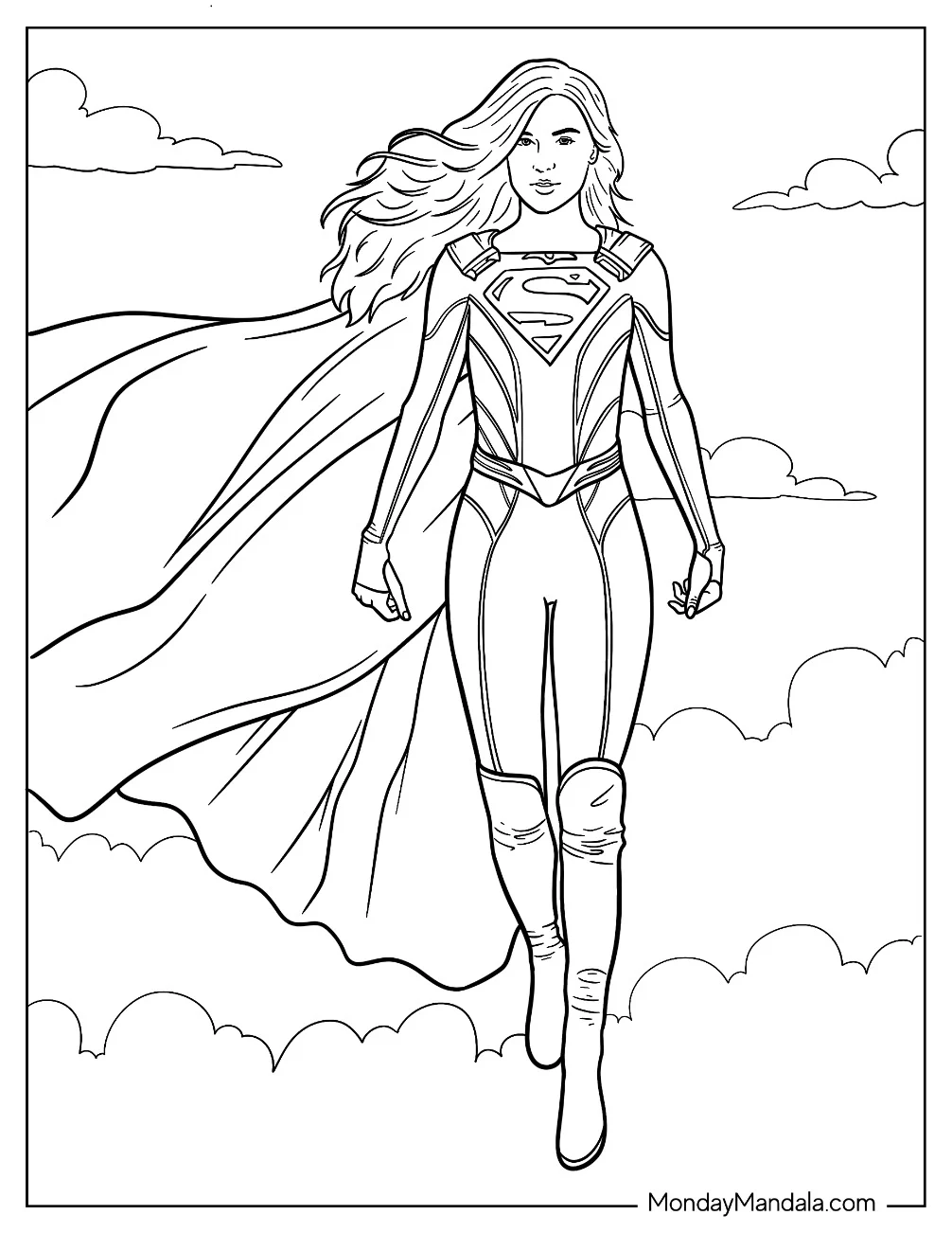 Melissa Benoist As Supergirl Coloring Page coloring page