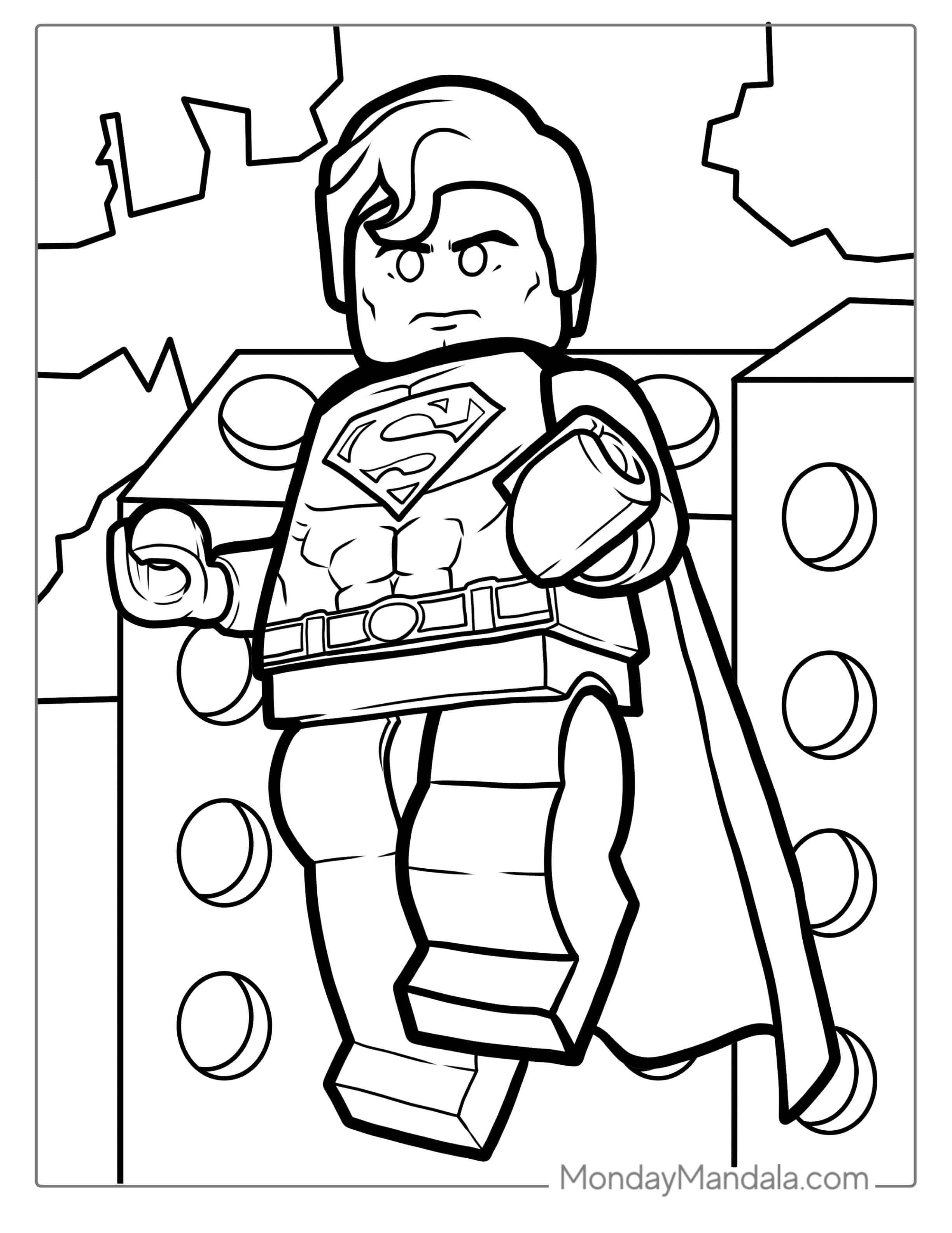 Lego Superman Coloring Page For Kids coloring page