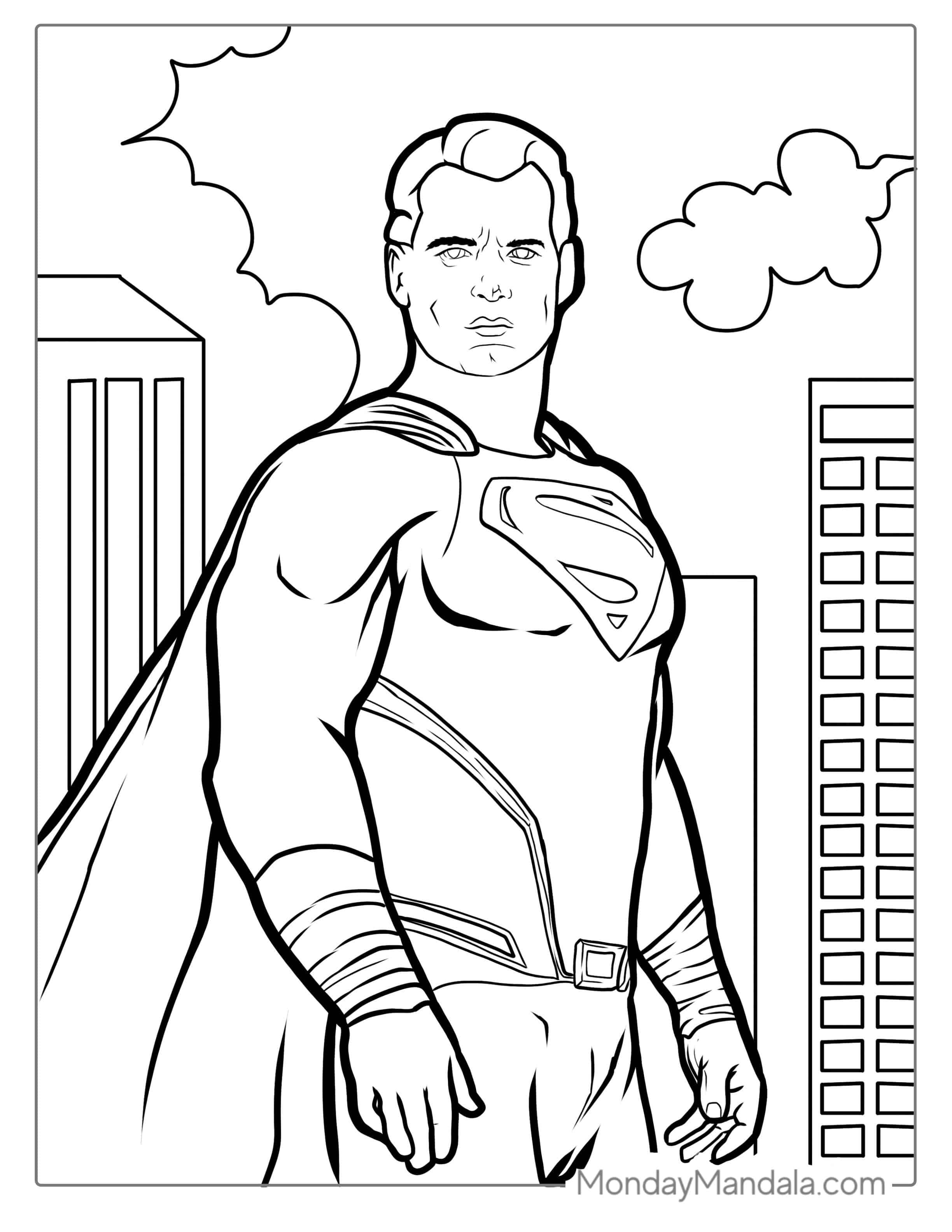 Man Of Steel Coloring Page coloring page — printable line art