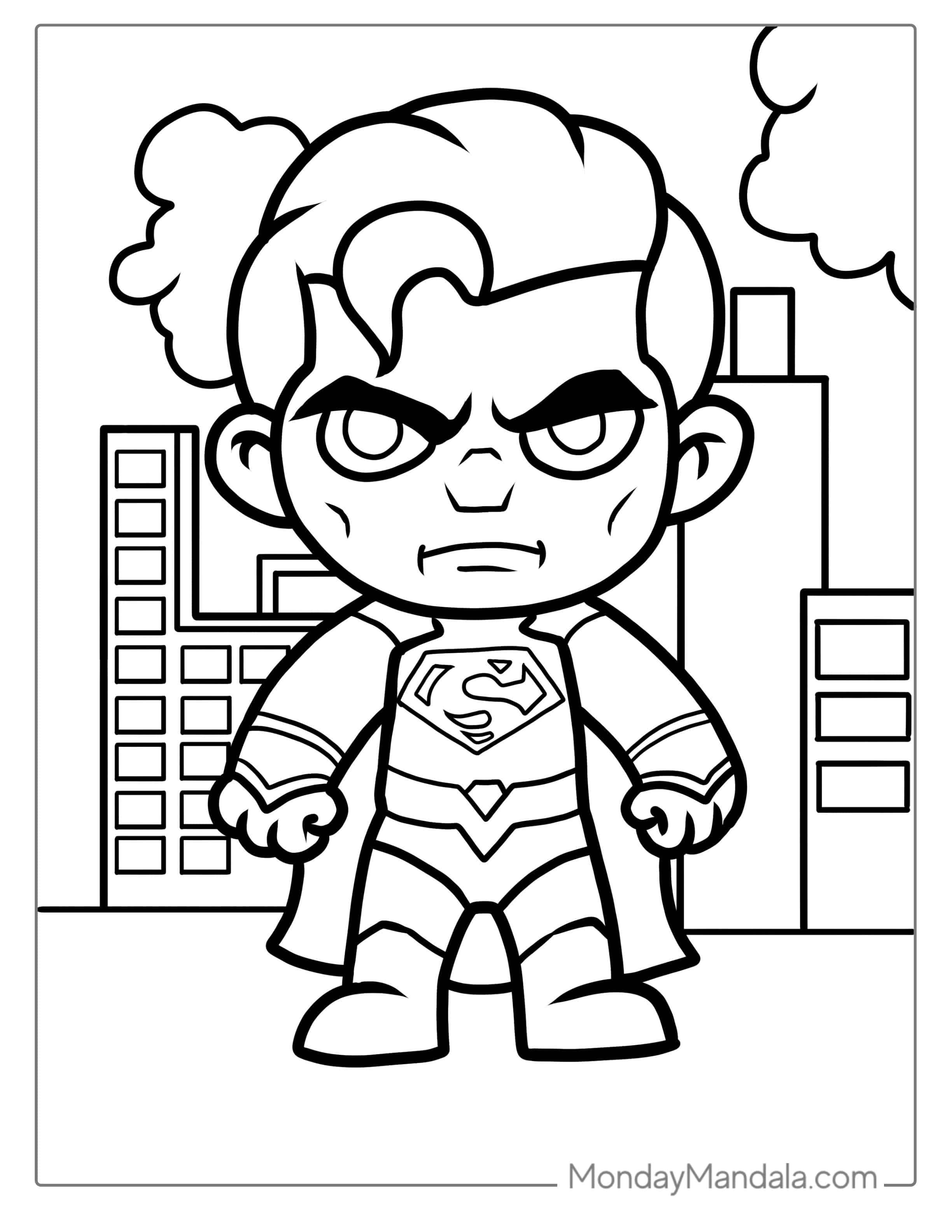 Simple Outline Of Superman To Color(1) coloring page