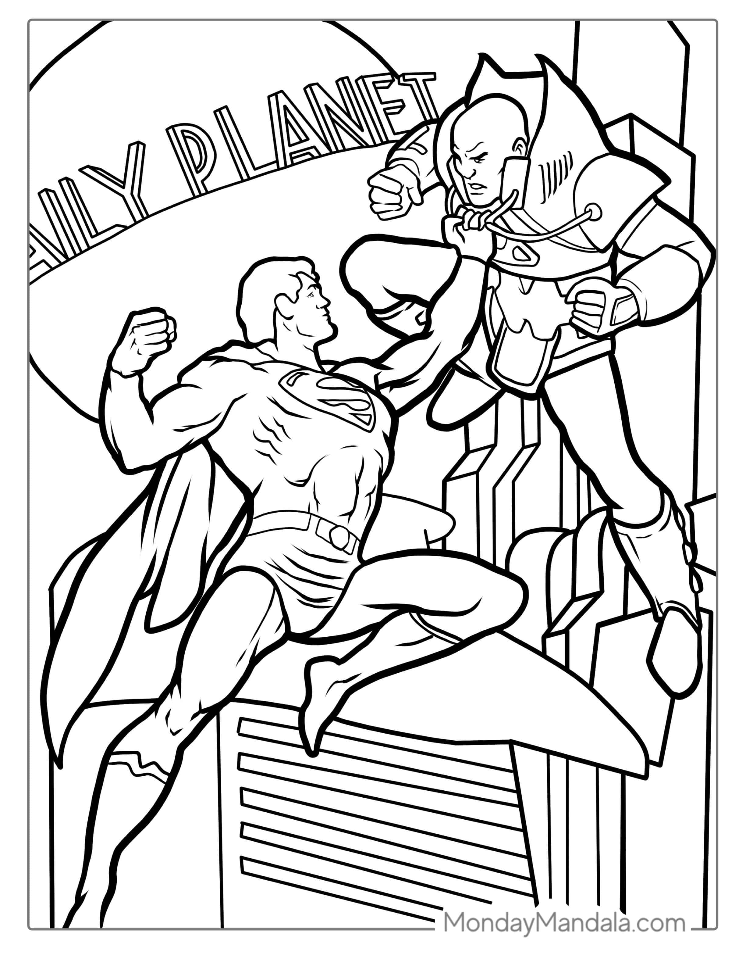 Superman Vs Lex Luther Coloring Page coloring page