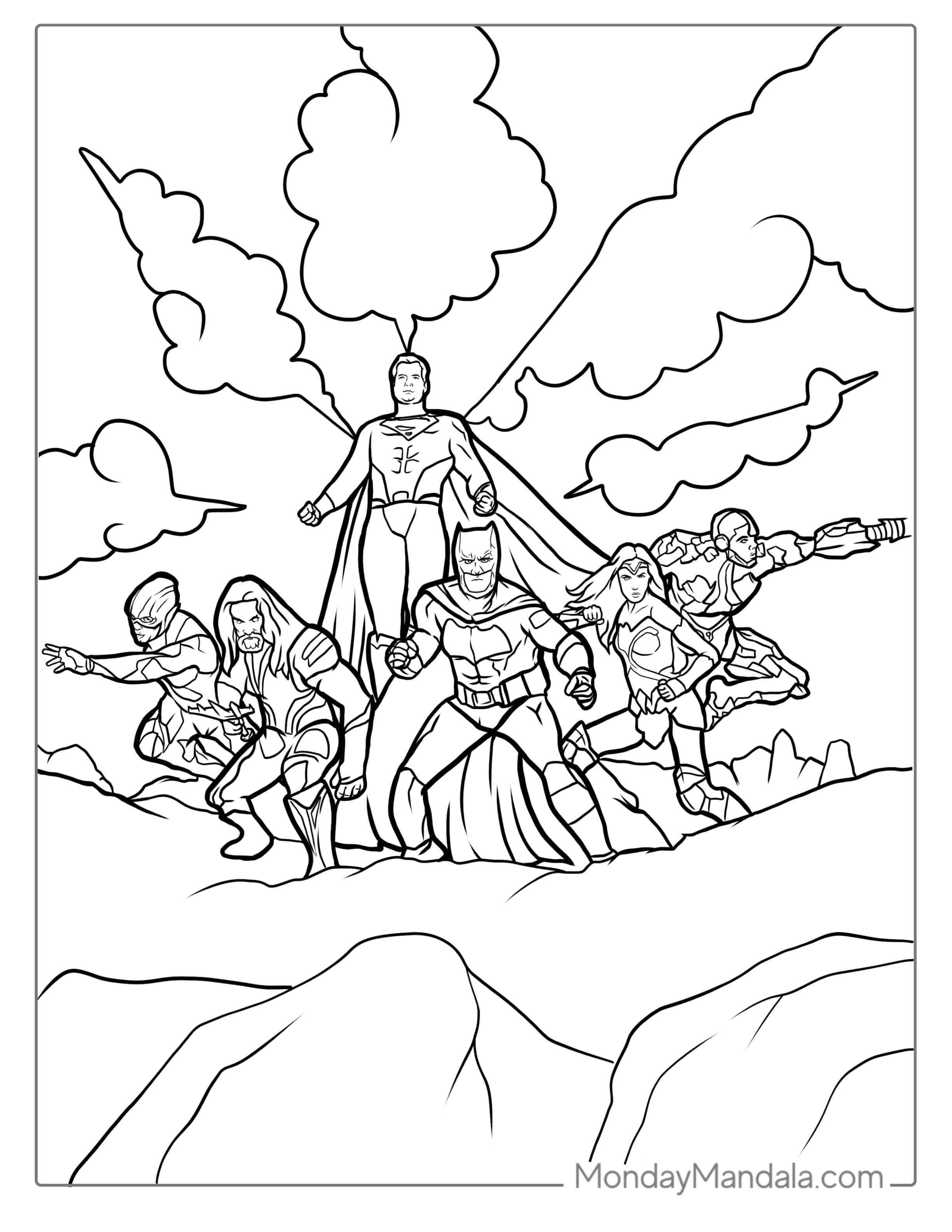 Superman With The Justice League Coloring coloring page