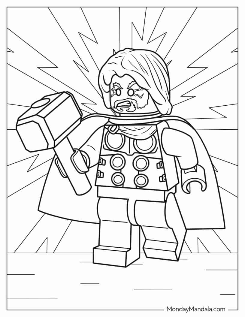Coloring Sheet Of Lego Thor coloring page