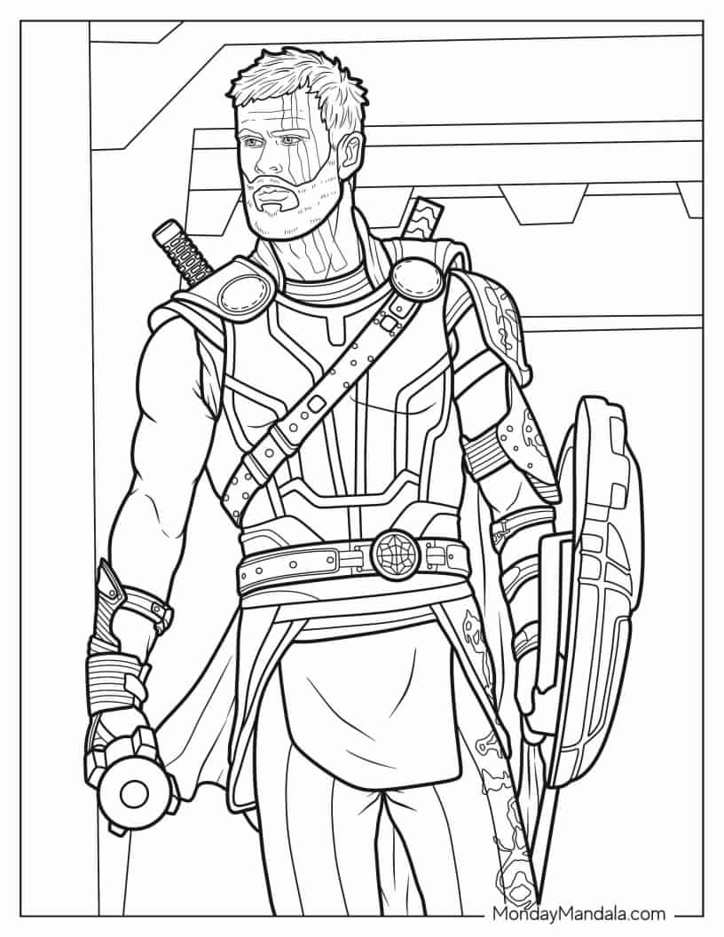 Thor Ragnarok Coloring Page coloring page