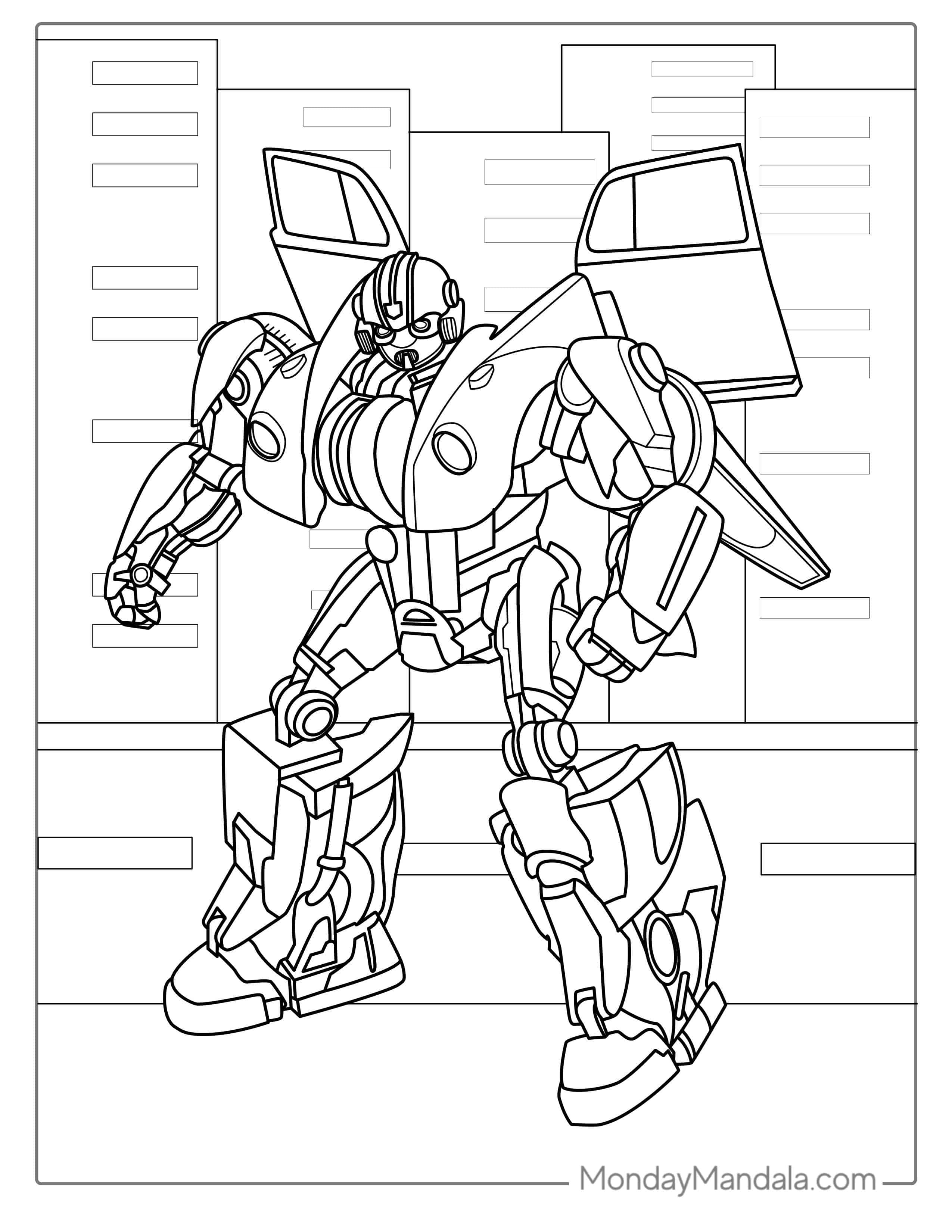 Coloring Page Of Bumblebee Transformer(1) coloring page