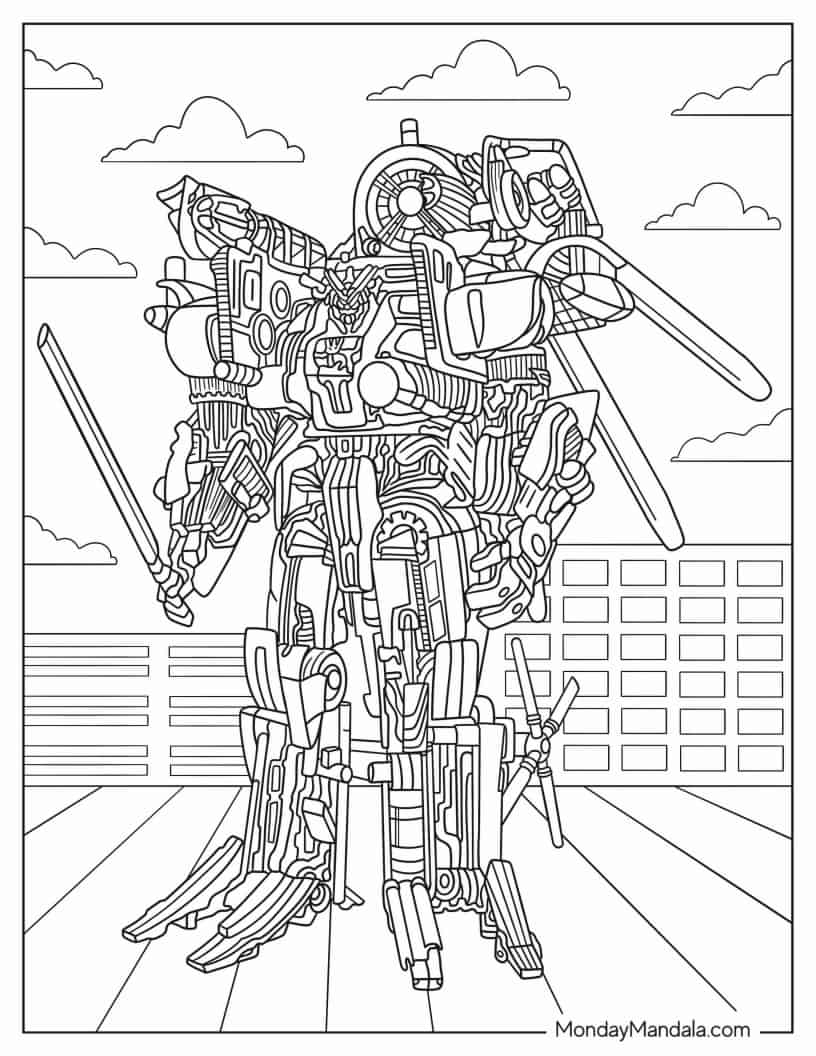 Coloring Sheet Of Transformers Blackout coloring page — printable line art