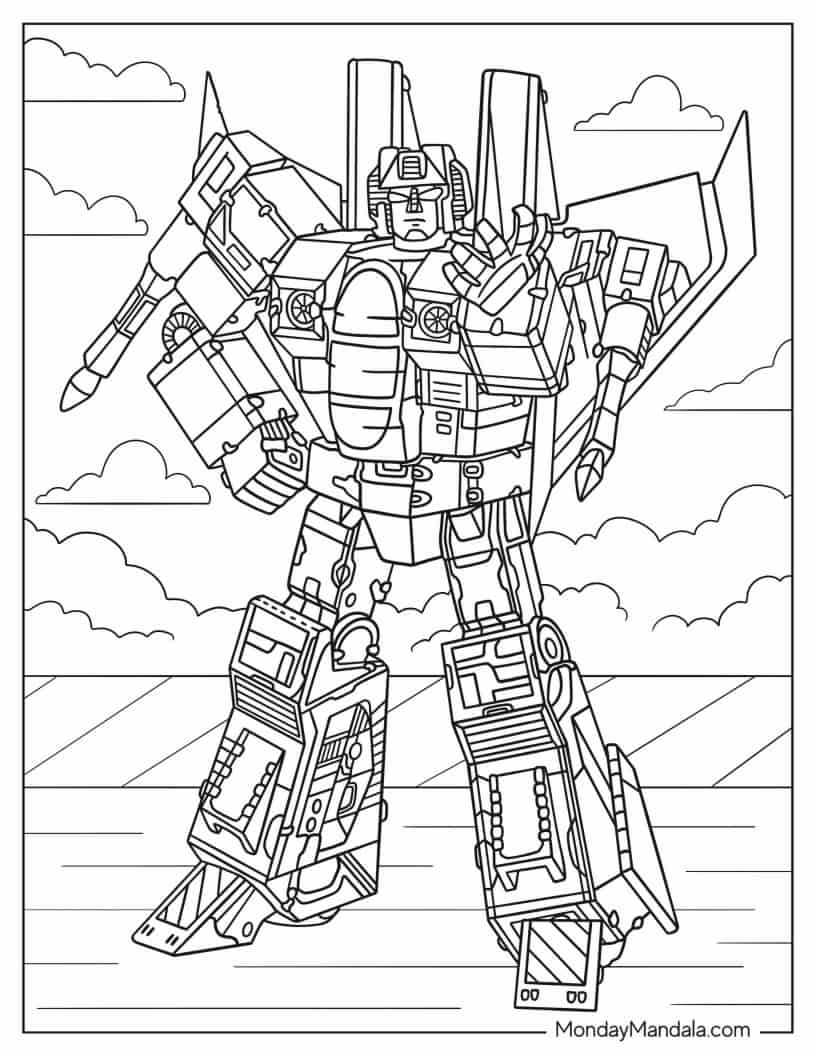 Easy Outline Of Starscream coloring page