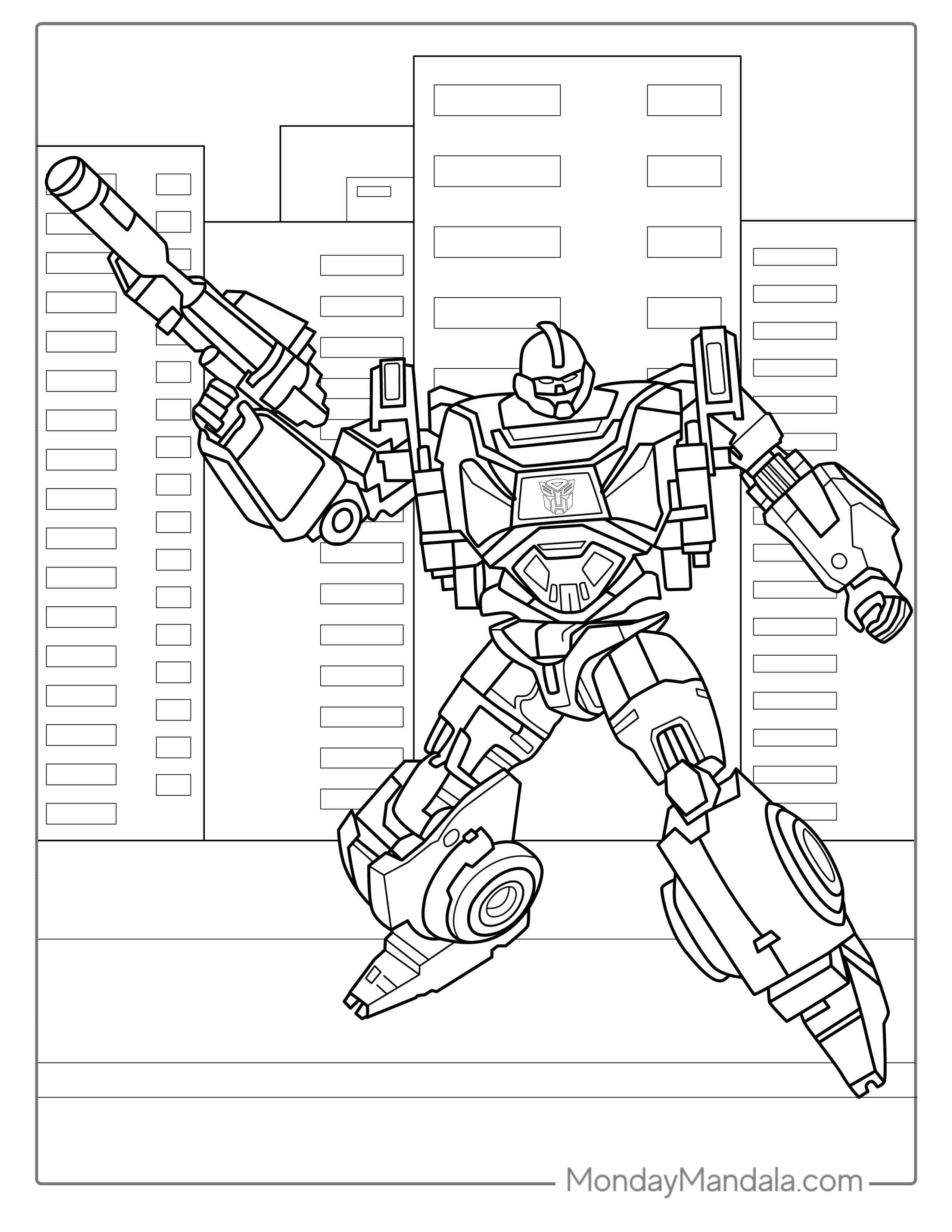 Ironhide Transformer Coloring Picture coloring page — printable line art