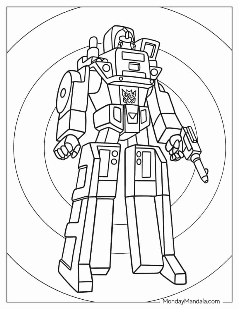Long Haul Autobot Form For Kids coloring page — printable line art