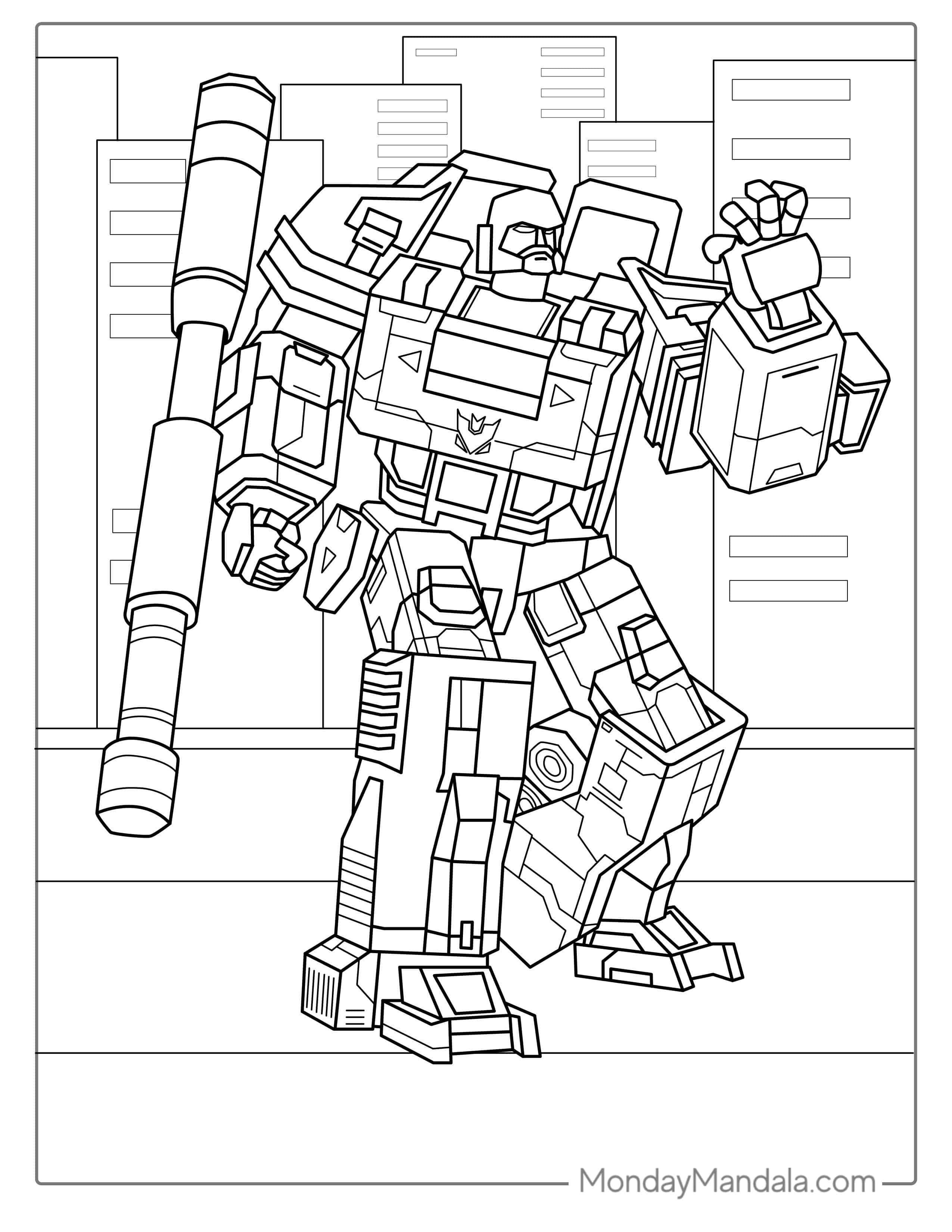 Megatron Coloring Page For Kids coloring page