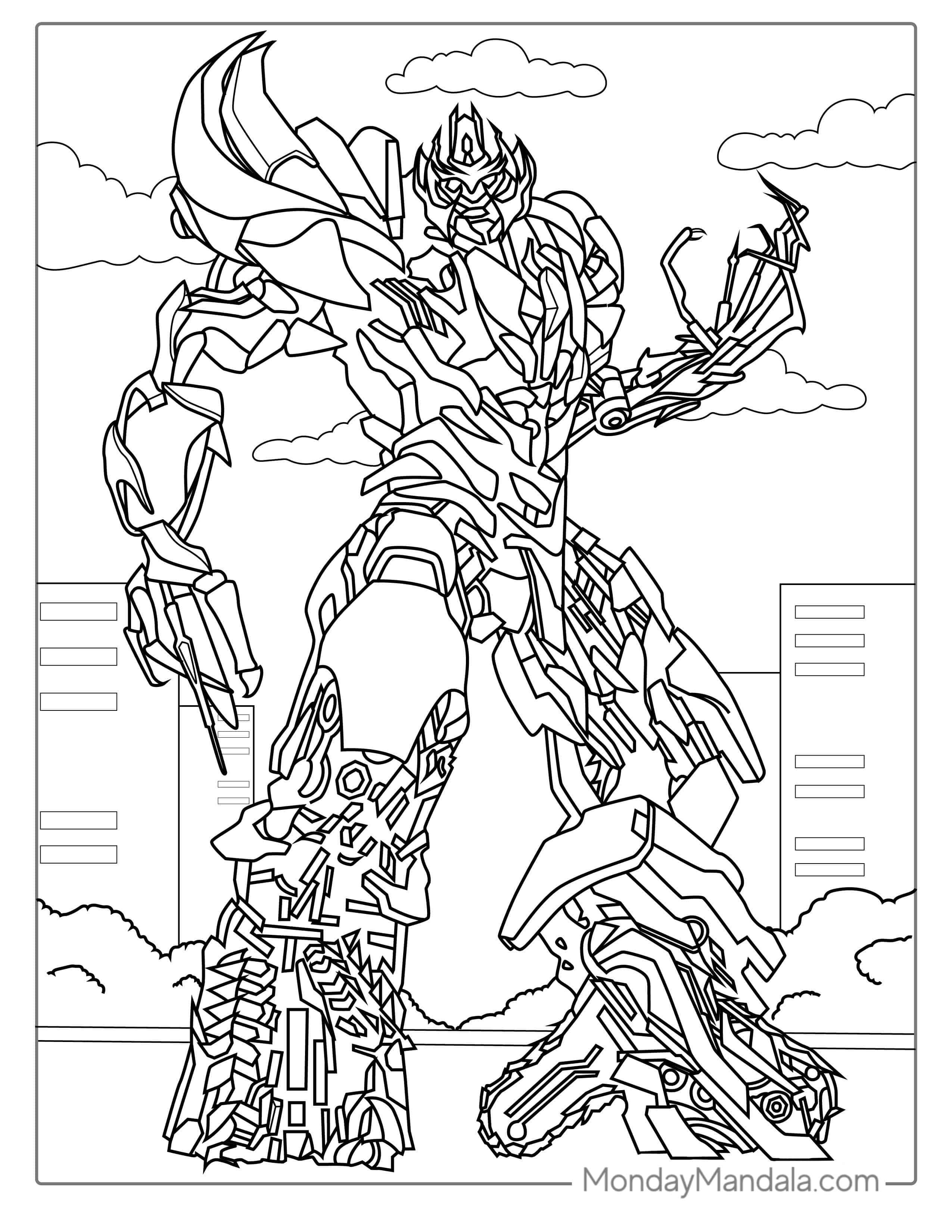 Megatron Coloring Sheet coloring page — printable line art
