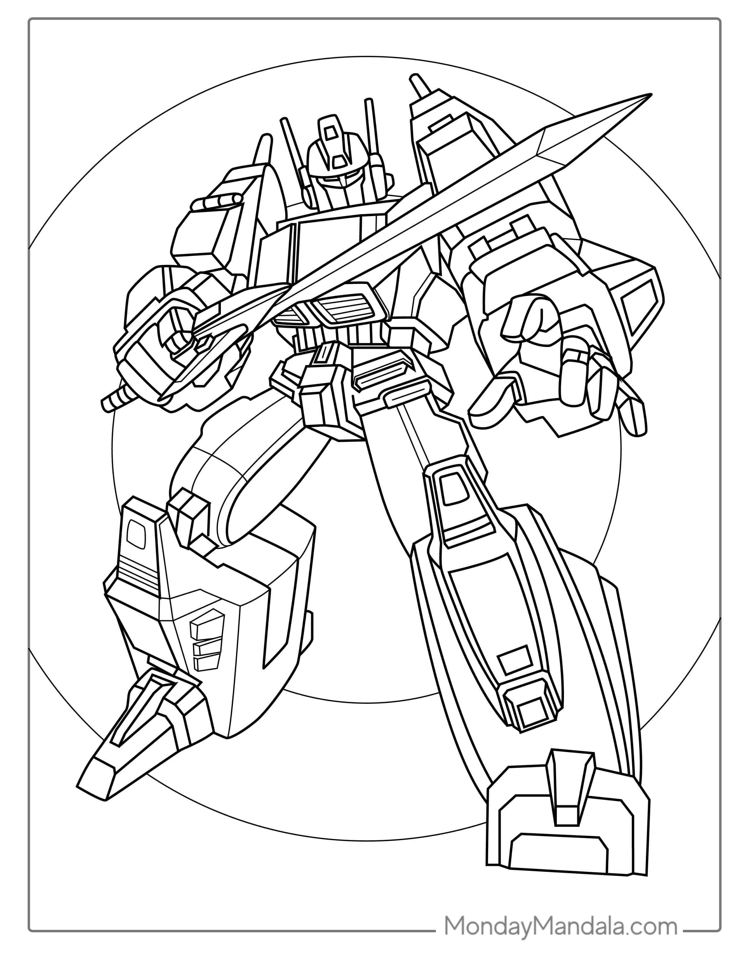 Megatron Transformer Coloring Page coloring page