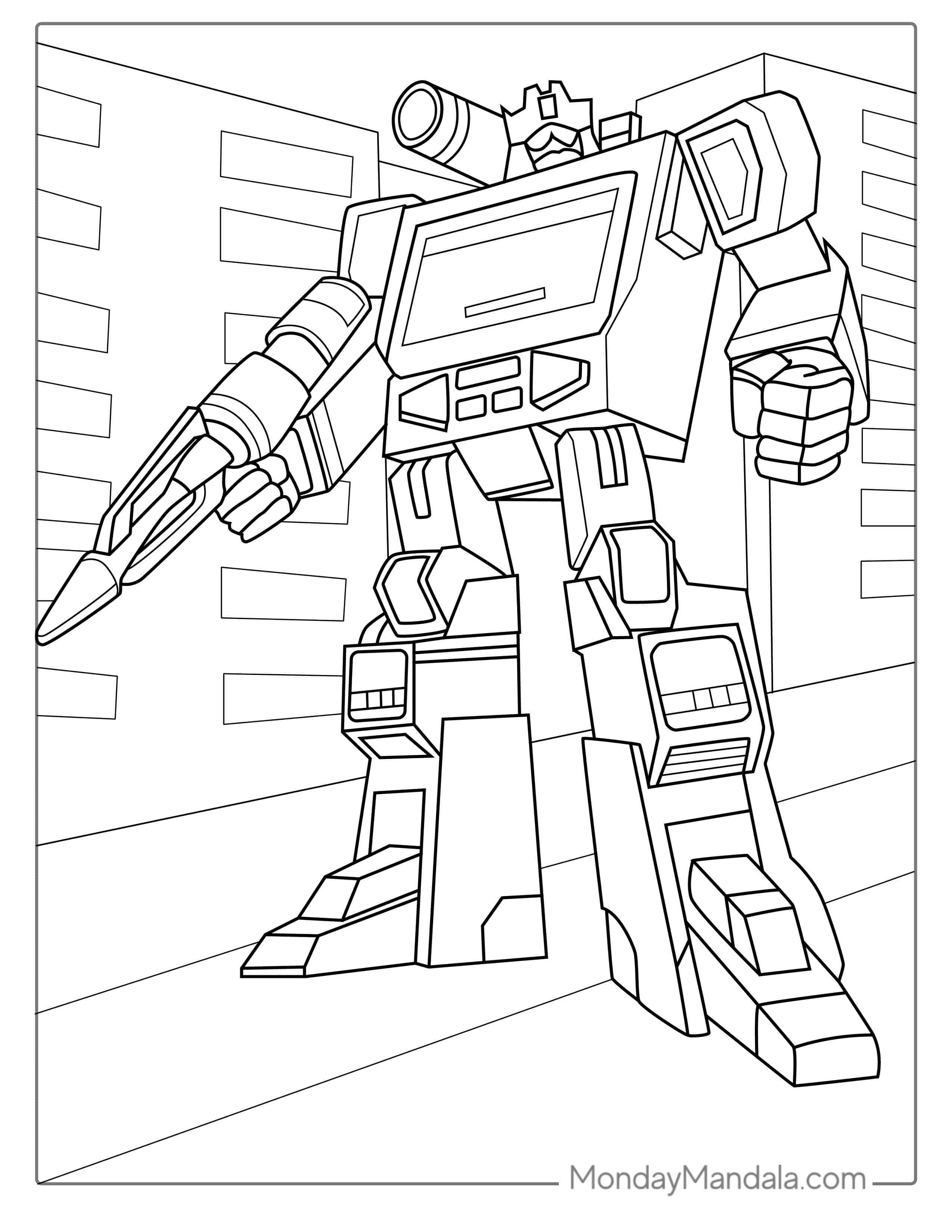 Soundwave Transformer Coloring Page coloring page — printable line art
