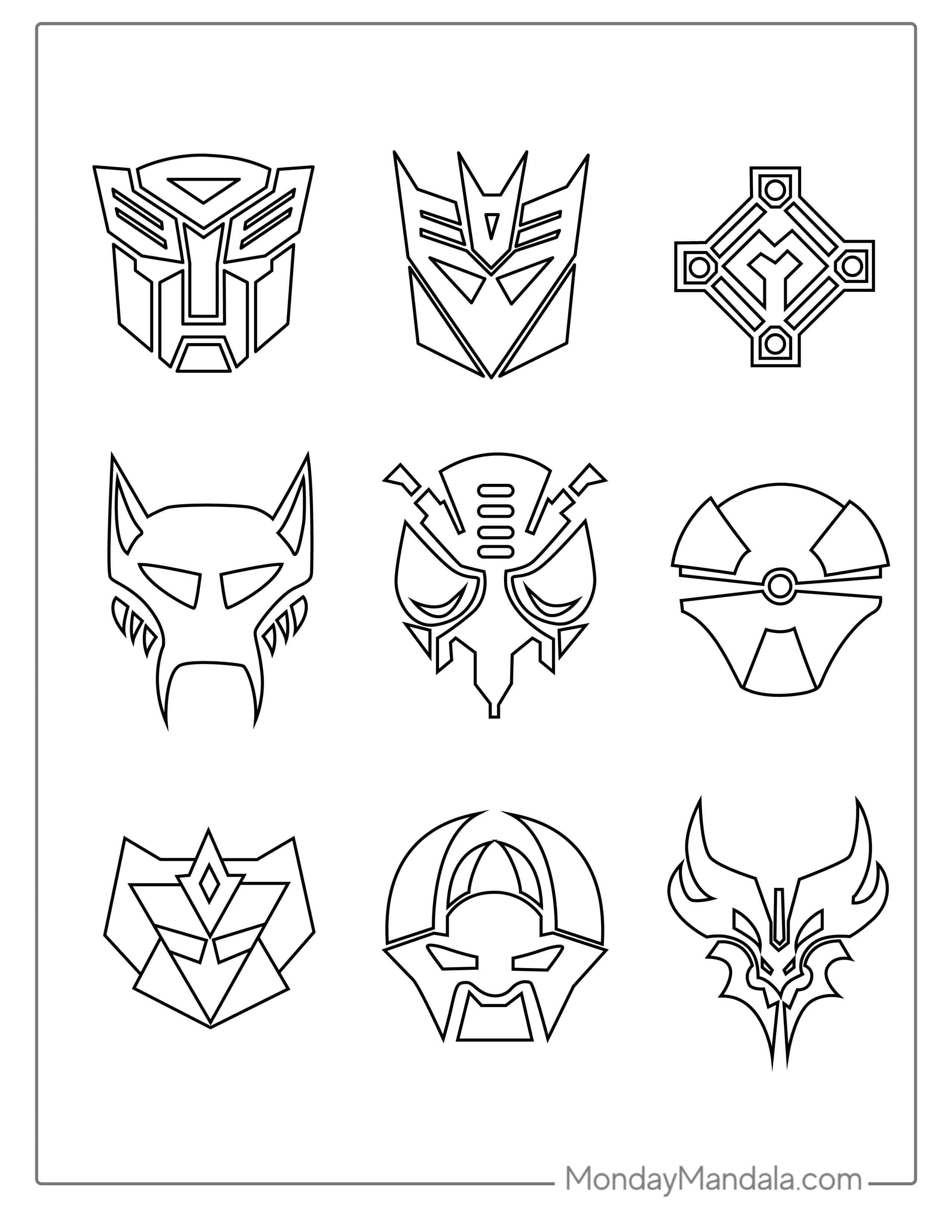 Transformers Insignia Coloring Page coloring page
