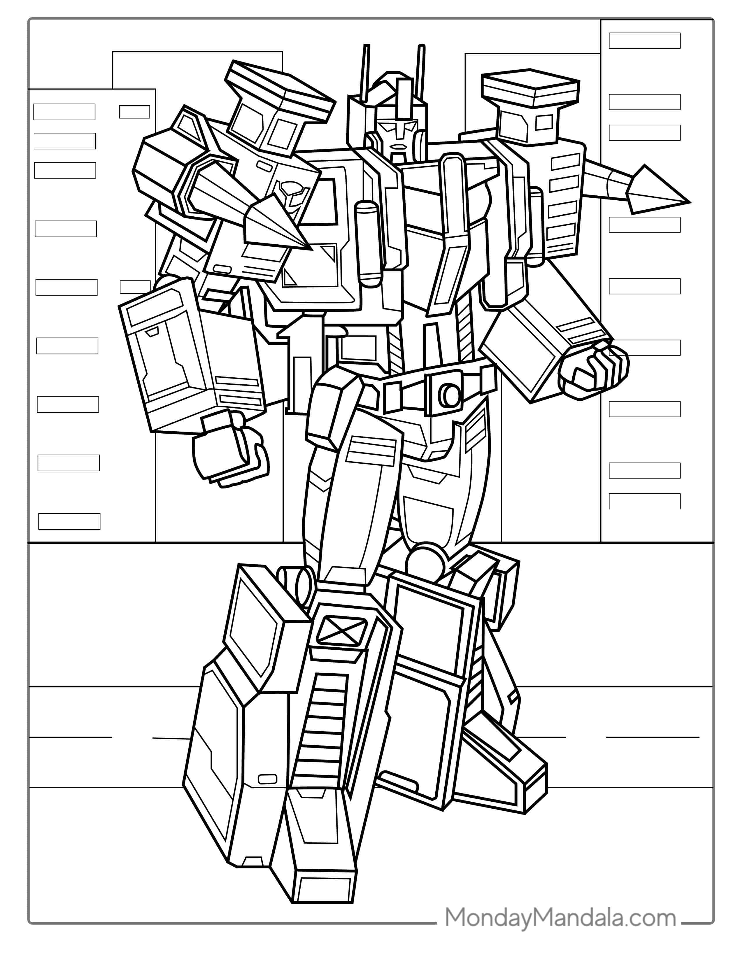 Ultra Magnus Transformer Coloring Sheet coloring page