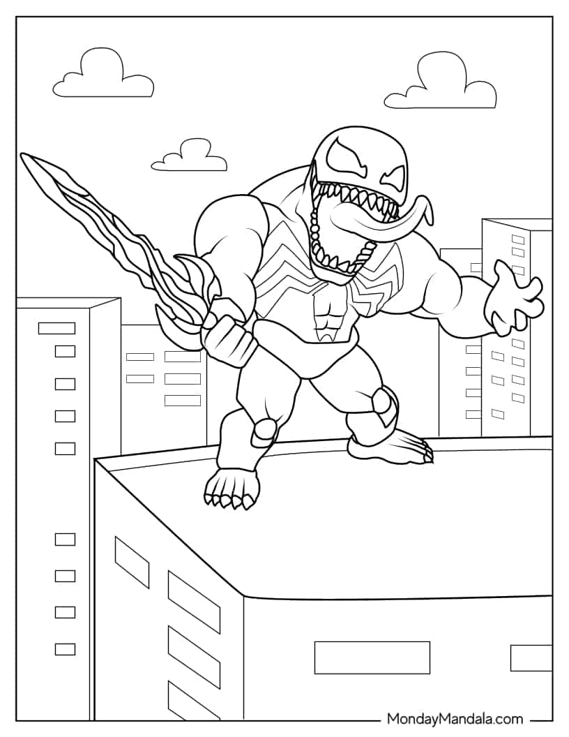 Cute Kawaii Venom Coloring Page coloring page