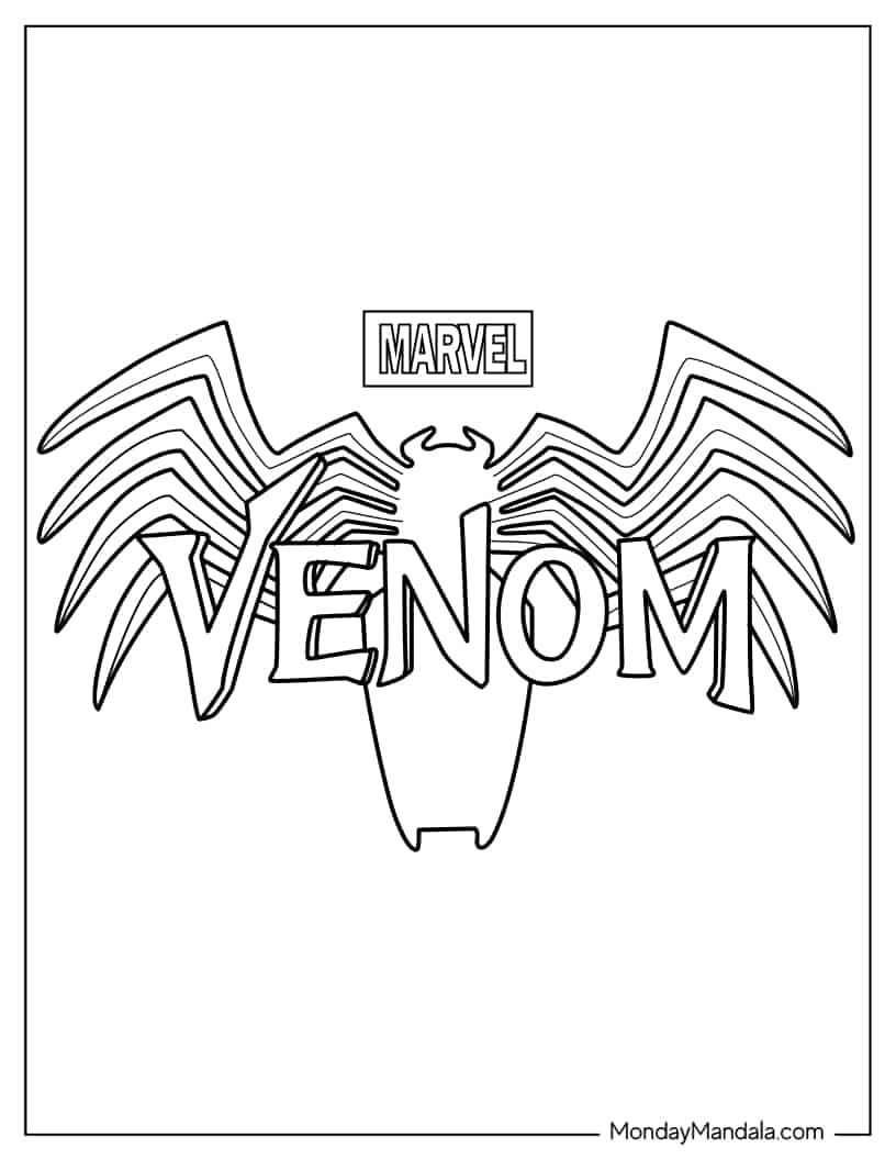 Marvel Venom Logo To Color coloring page