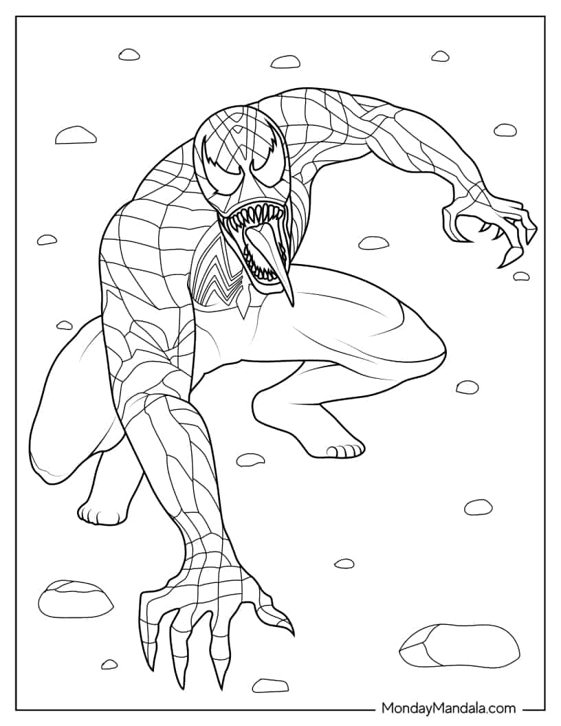 Spider Man As Venom Coloring Sheet coloring page
