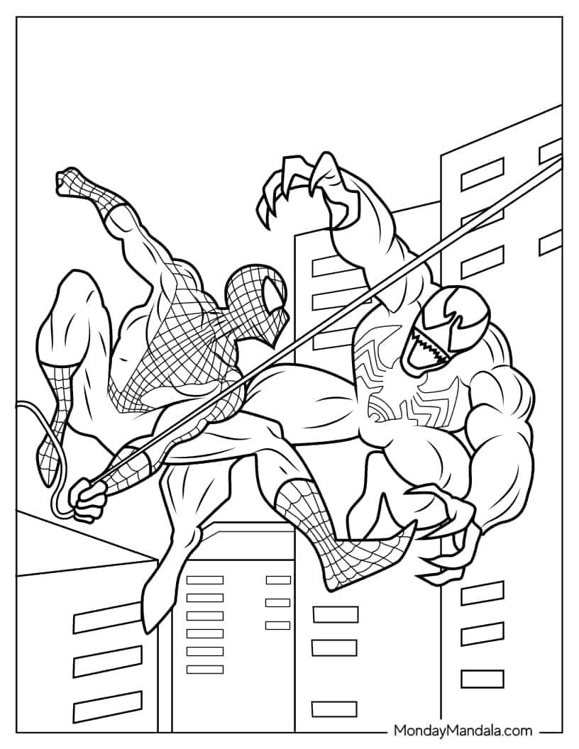 Venom And Spider Man coloring page