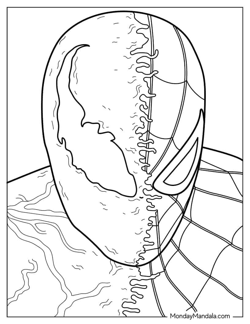 Venom Taking Over Spider Man coloring page