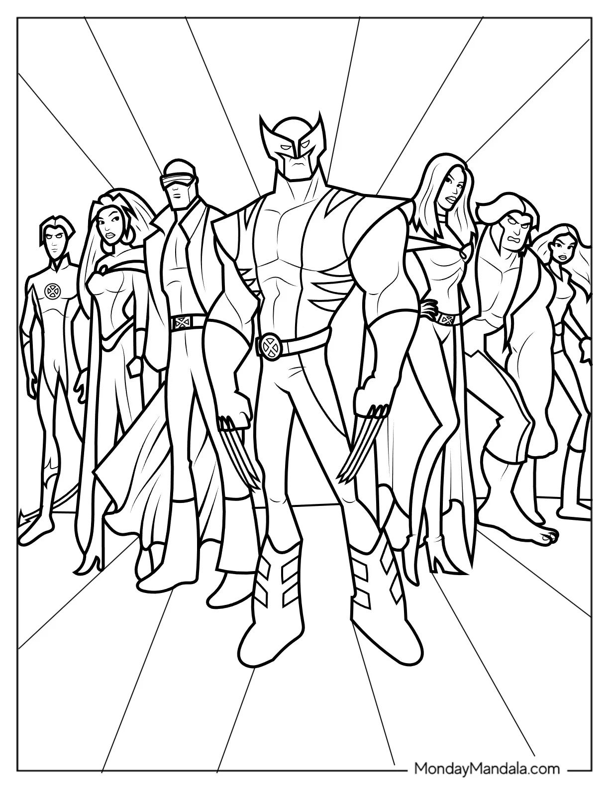 Coloring Page Of Wolverine And The X Men coloring page — printable line art