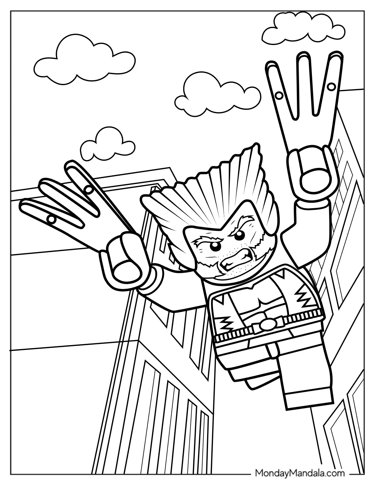 Lego Wolverine Coloring In For Kids coloring page