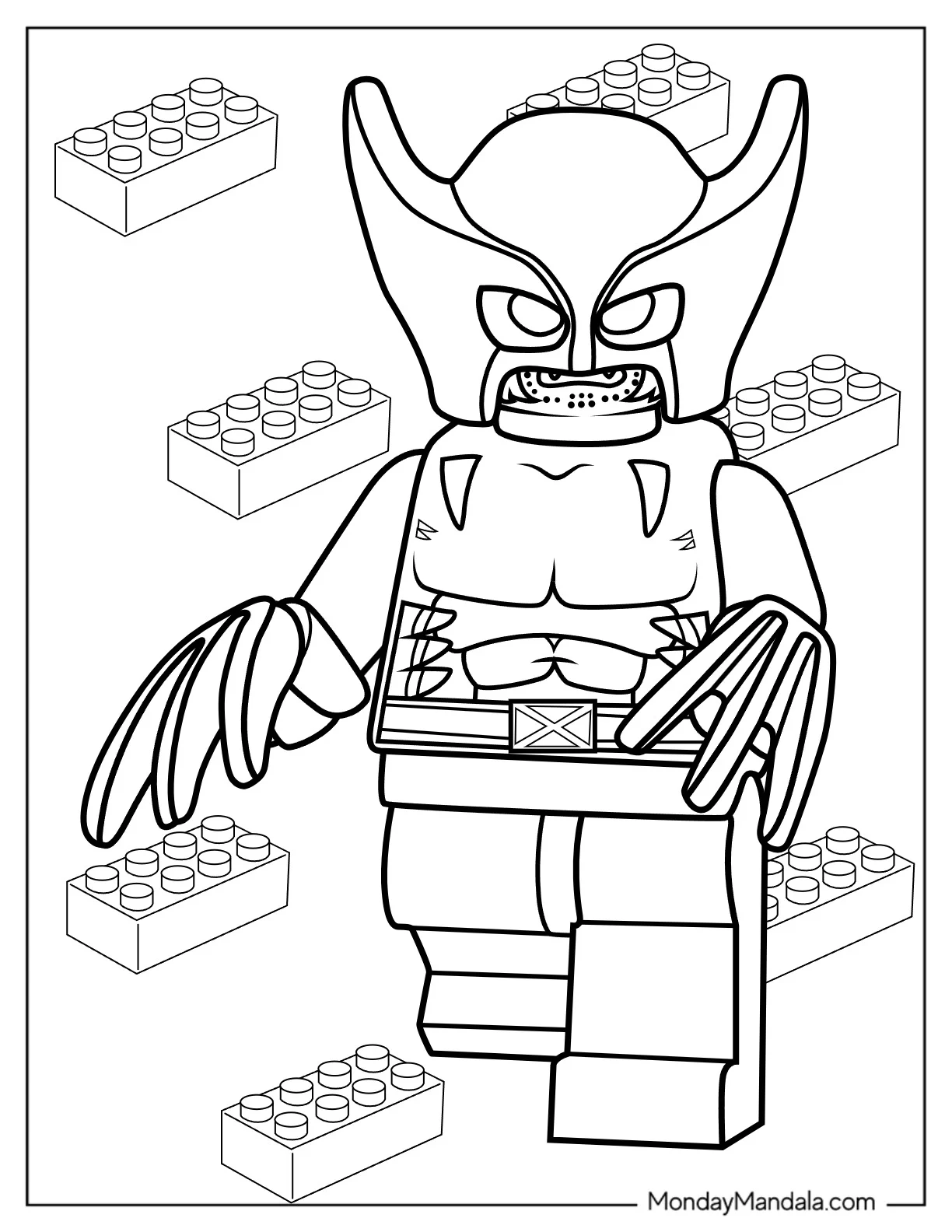 X Men Wolverine Coloring Sheet For Preschoolers V2 coloring page