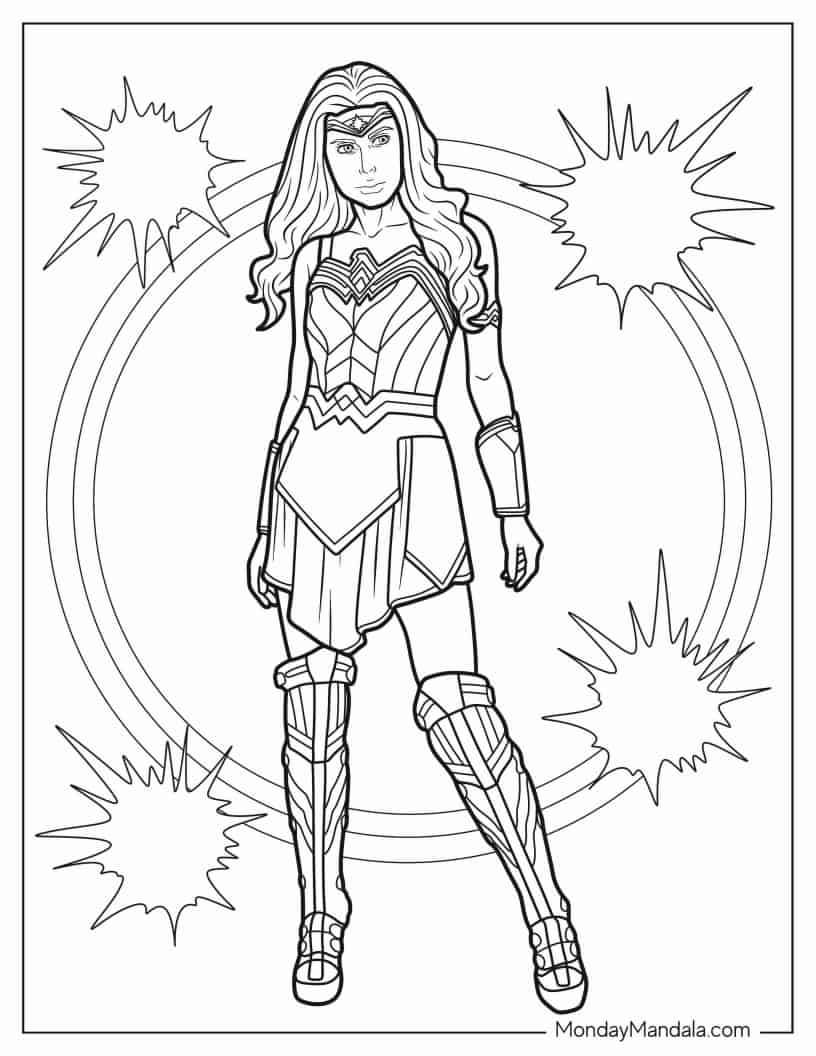 Coloring Sheet Of Wonder Woman coloring page