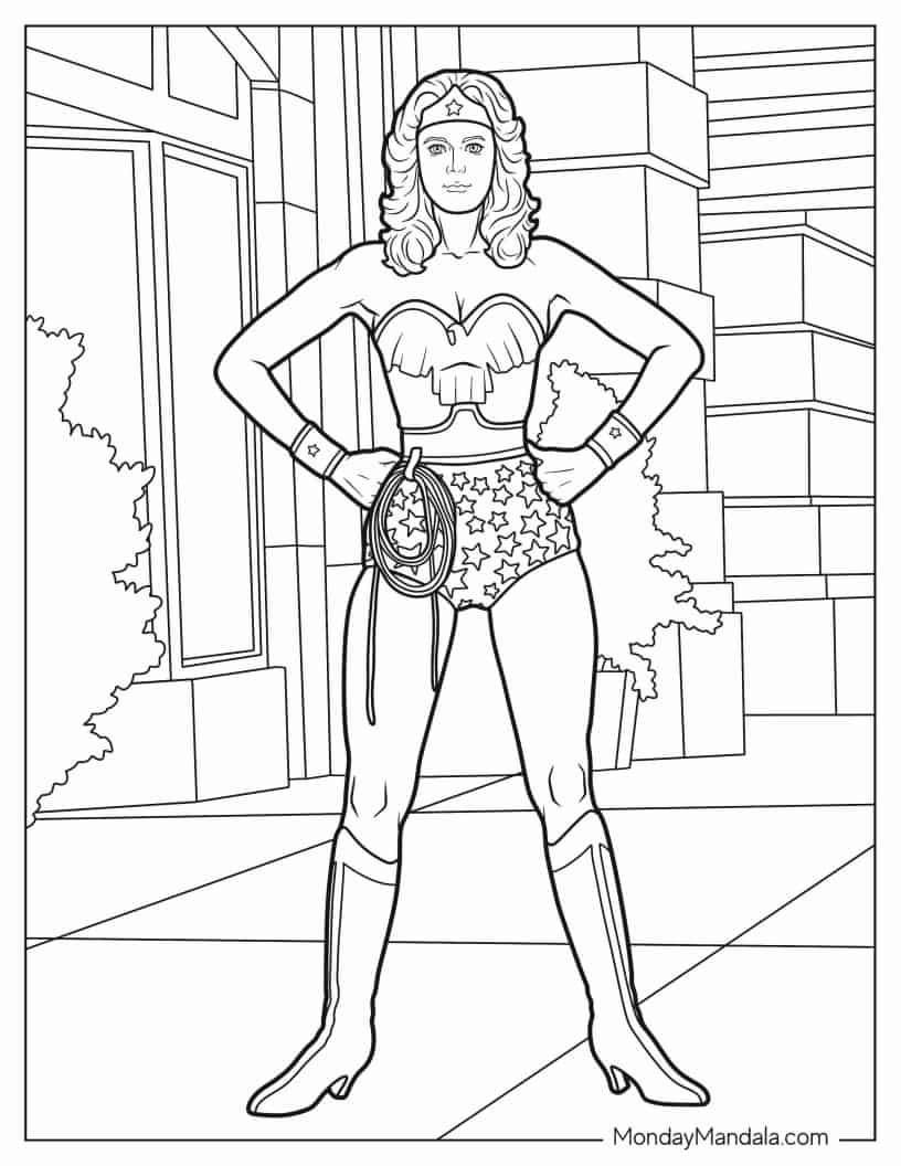 Lynda Carter As Wonder Woman coloring page