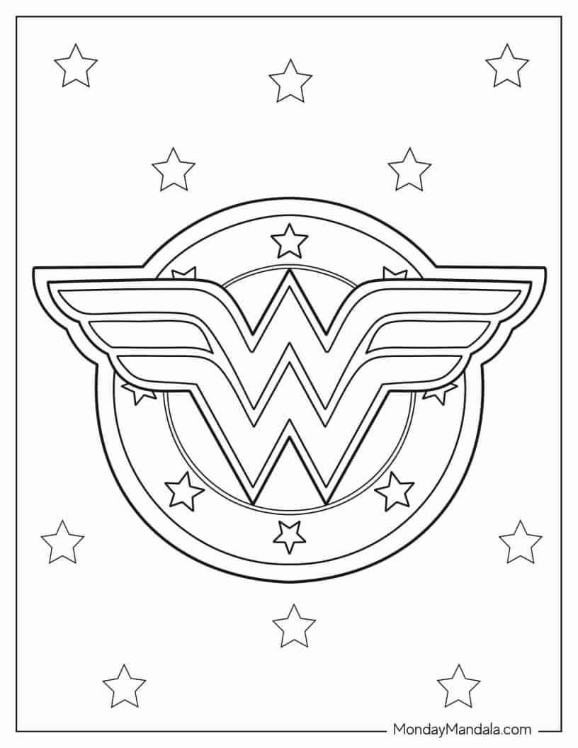 Wonder Woman Logo Coloring Page coloring page