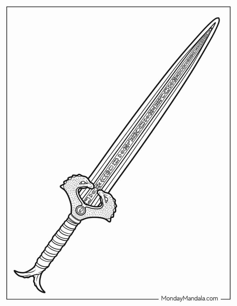 Wonder Womans Sword of Athena To Color coloring page